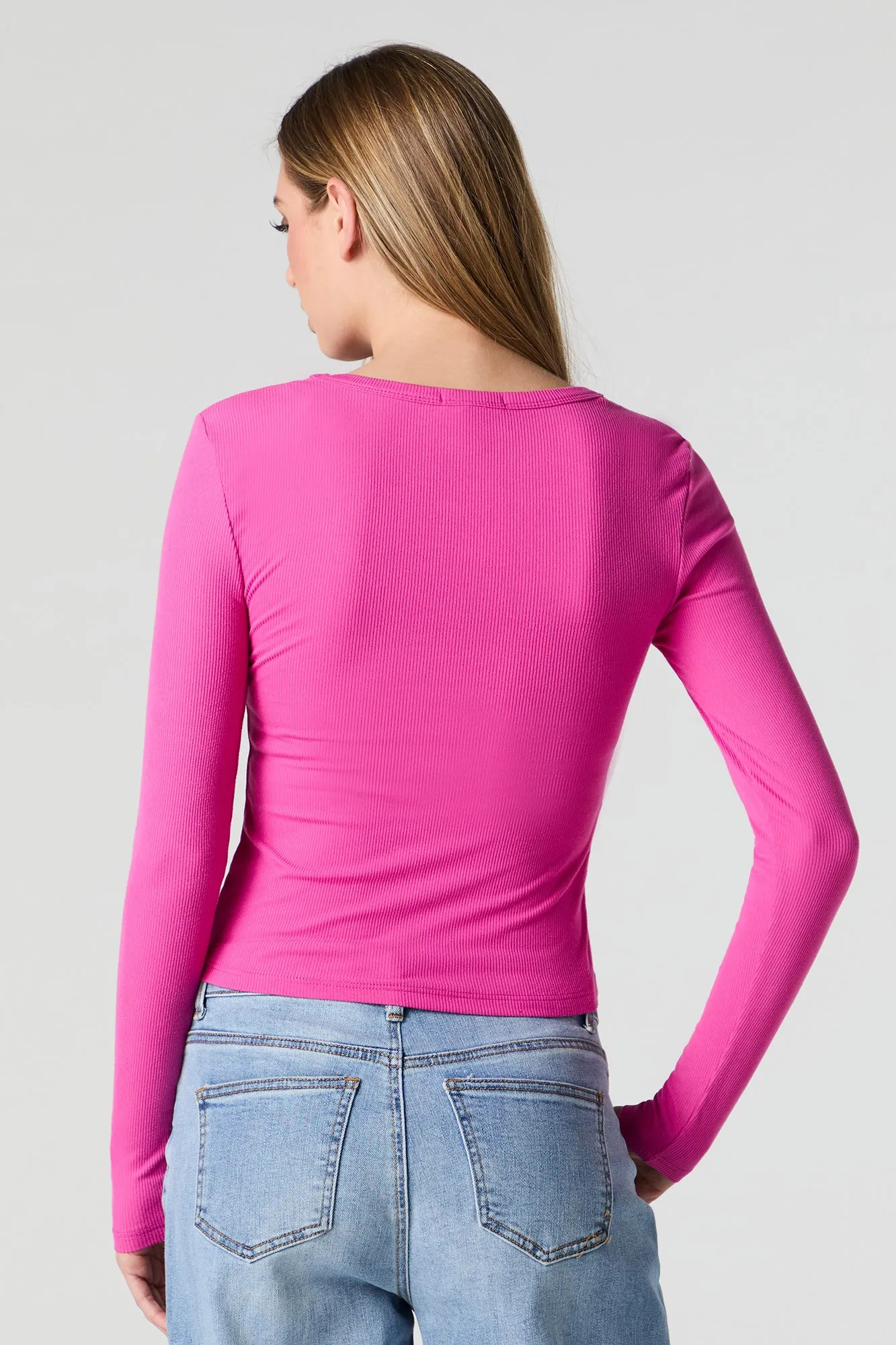 Rhinestone Ribbed Long Sleeve Top sold by Urban Planet product image thumbnail 2
