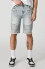 Distressed Moto Denim Short sold by Urban Planet