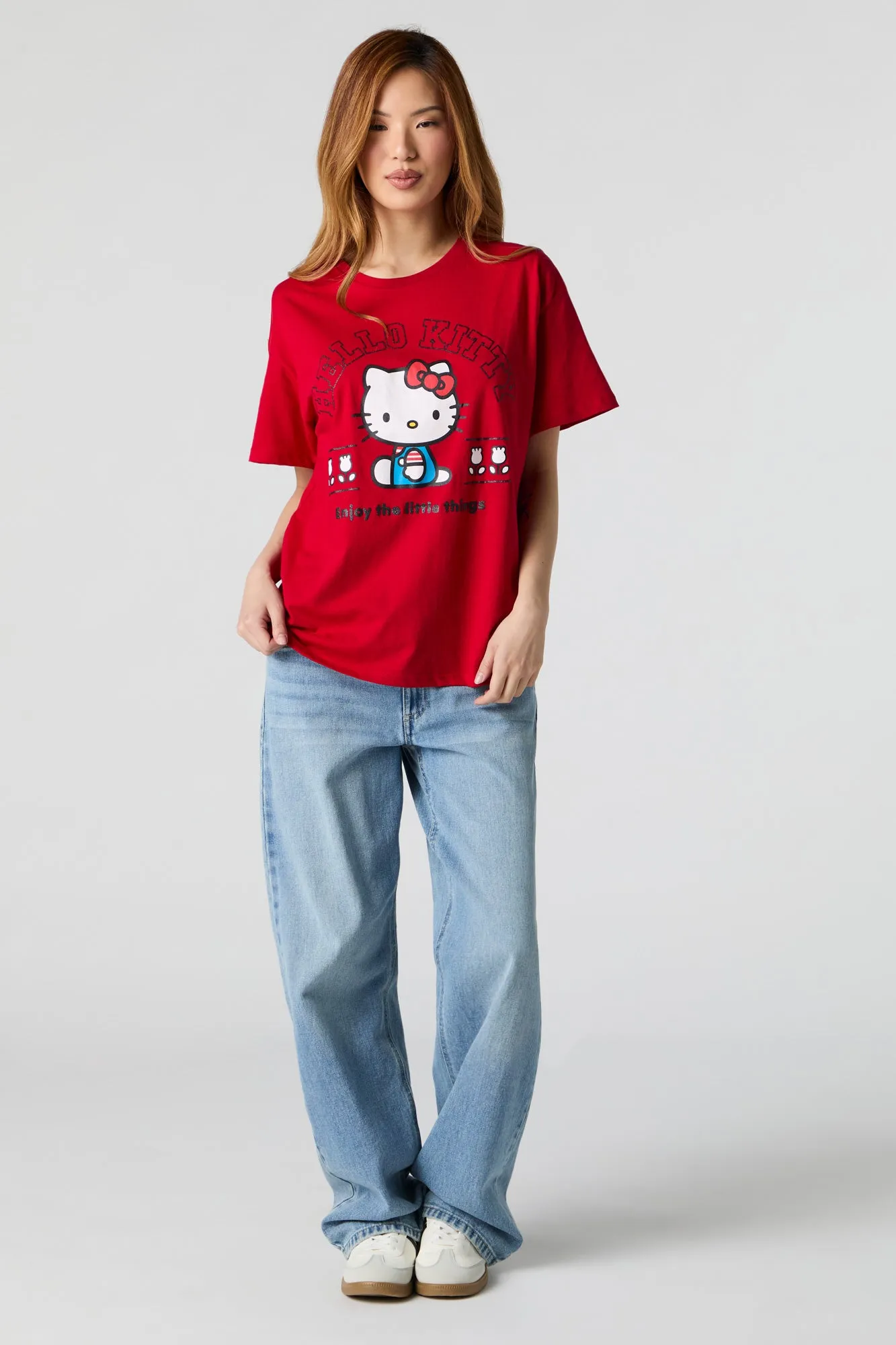 Hello Kitty Glitter Graphic Boyfriend T-Shirt sold by Urban Planet product image thumbnail 3