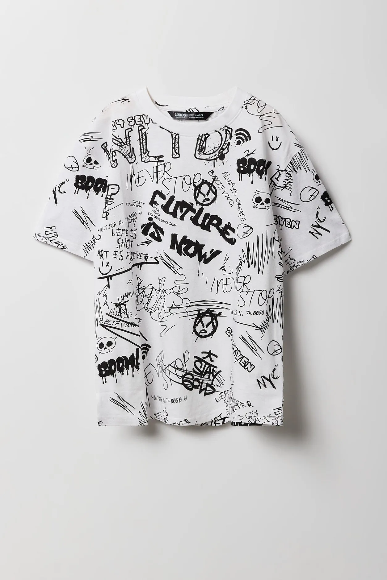 Boys Graffiti Print T-Shirt sold by Urban Planet product image thumbnail 3