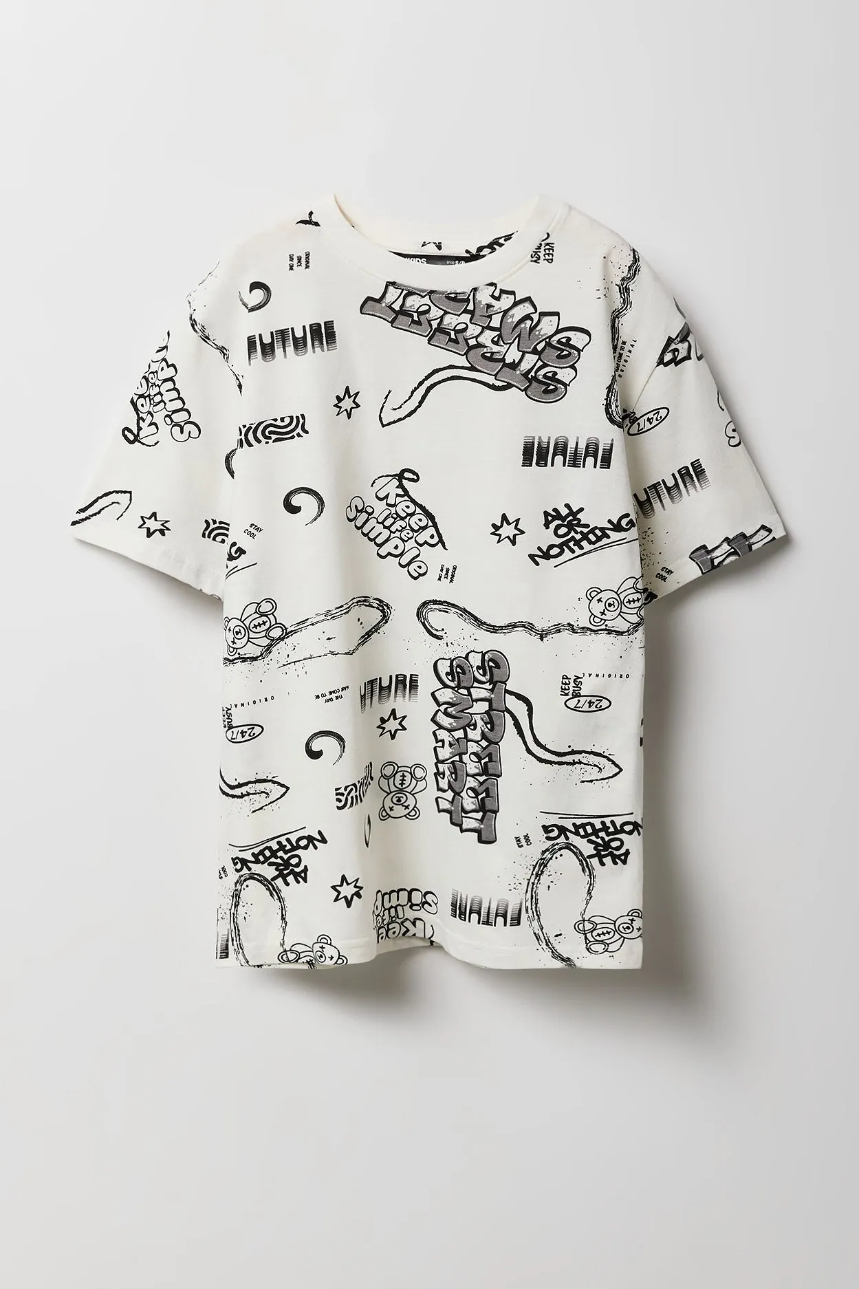 Boys Graffiti Print T-Shirt sold by Urban Planet product image thumbnail 5