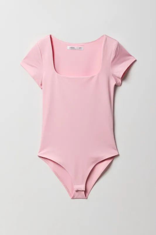Girls Double Layered Square Neck Bodysuit sold by Urban Planet