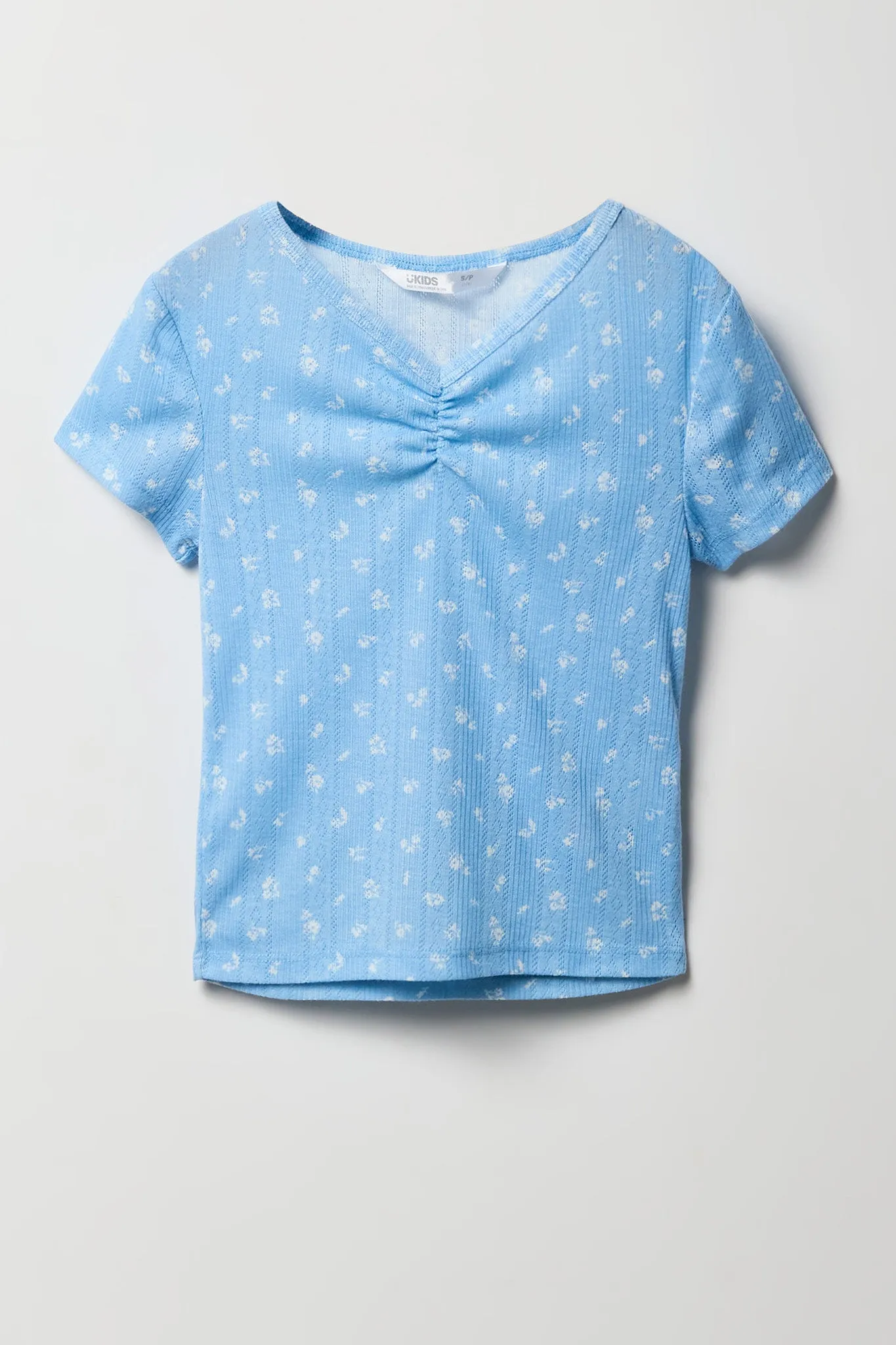 Girls Pointelle T-Shirt & Pant 2 Piece Pajama Set sold by Urban Planet product image thumbnail 2