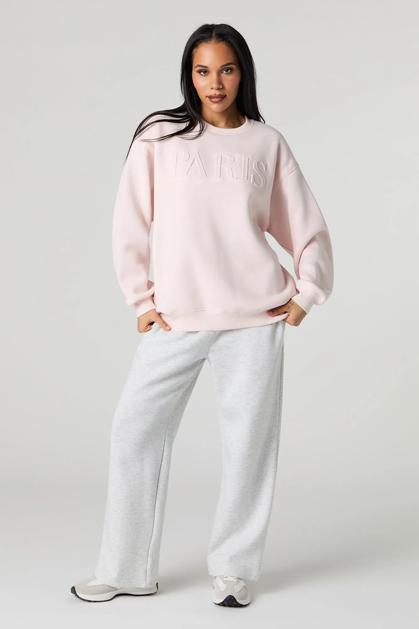 Paris Embossed Fleece Sweatshirt sold by Urban Planet product image thumbnail 3