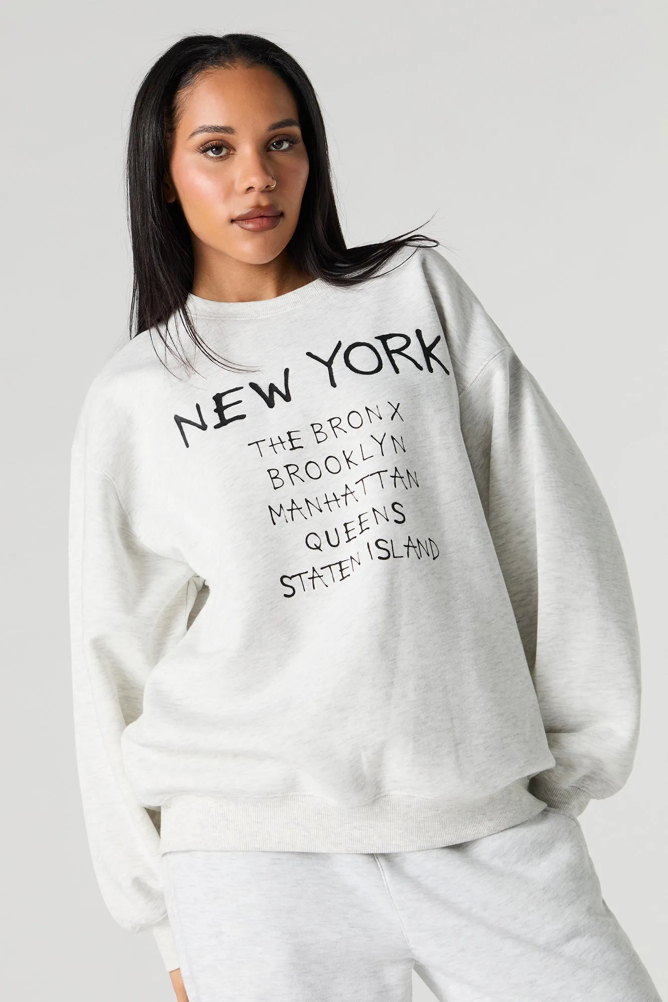 New York Embroidered Fleece Sweatshirt sold by Urban Planet