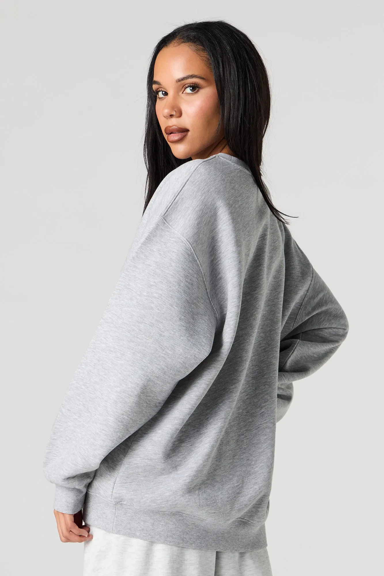 I'm Right Embroidered Fleece Sweatshirt sold by Urban Planet product image thumbnail 2