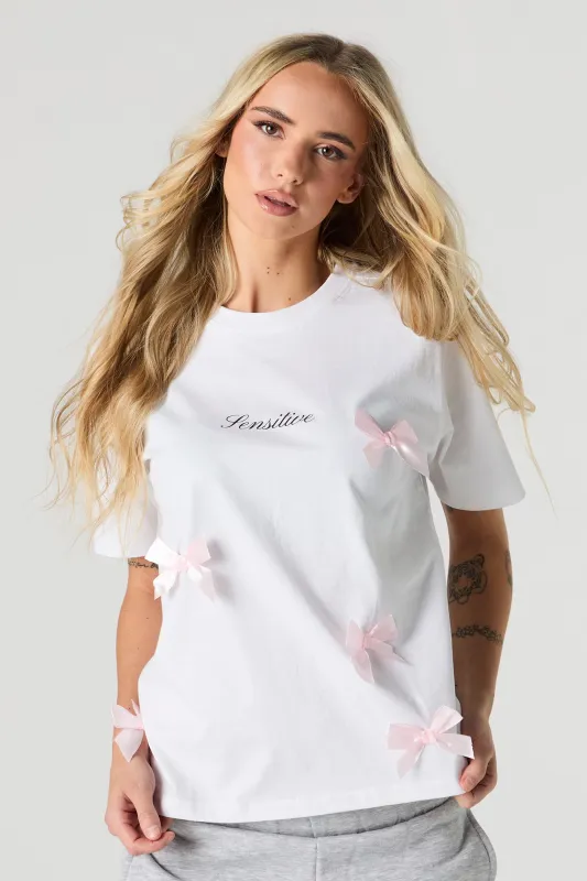 Sensitive Graphic Bow T-Shirt sold by Urban Planet