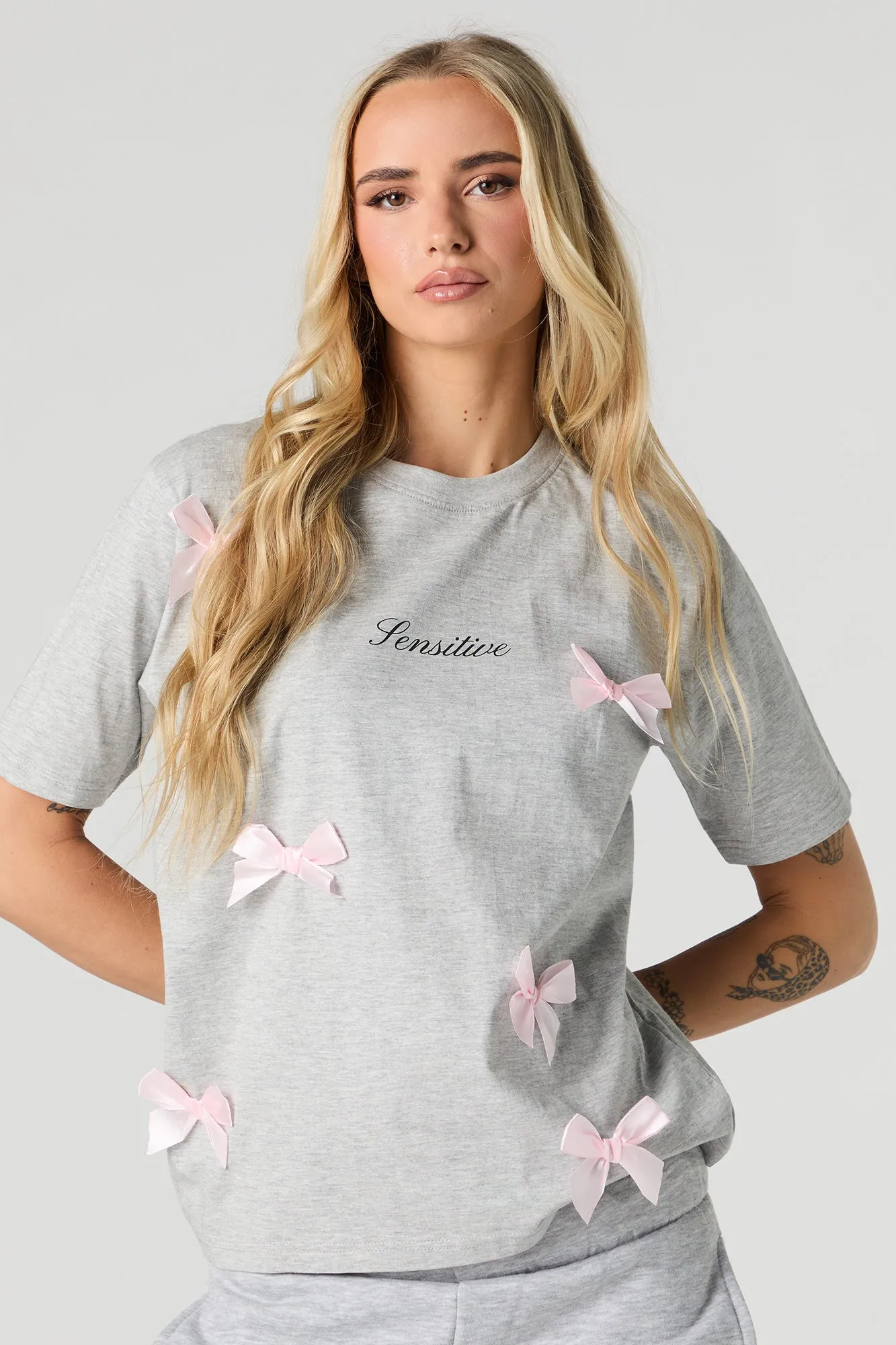 Sensitive Graphic Bow T-Shirt sold by Urban Planet product image thumbnail 4