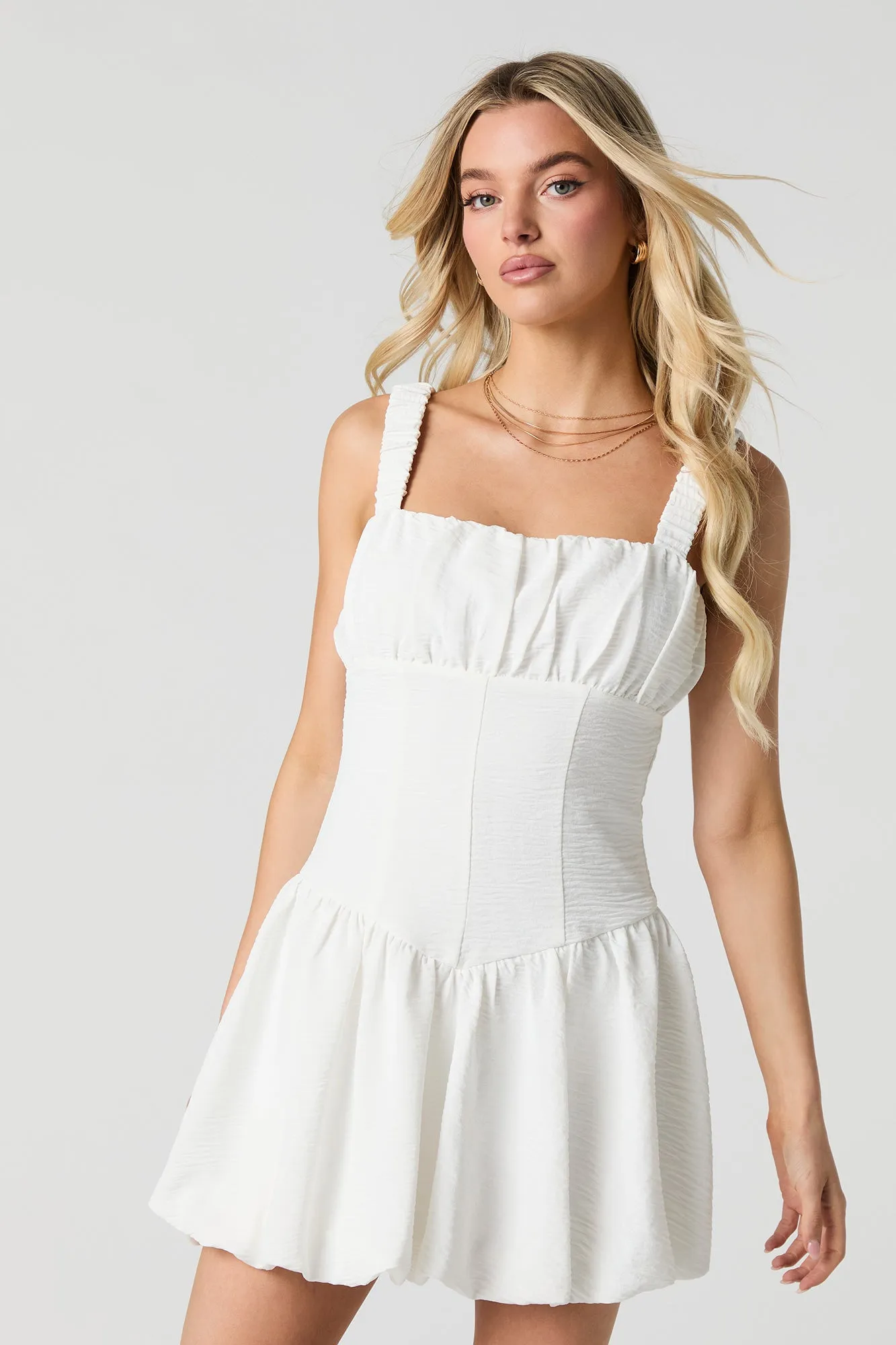 Ruched Fit & Flare Mini Bubble Dress sold by Urban Planet product image thumbnail 4