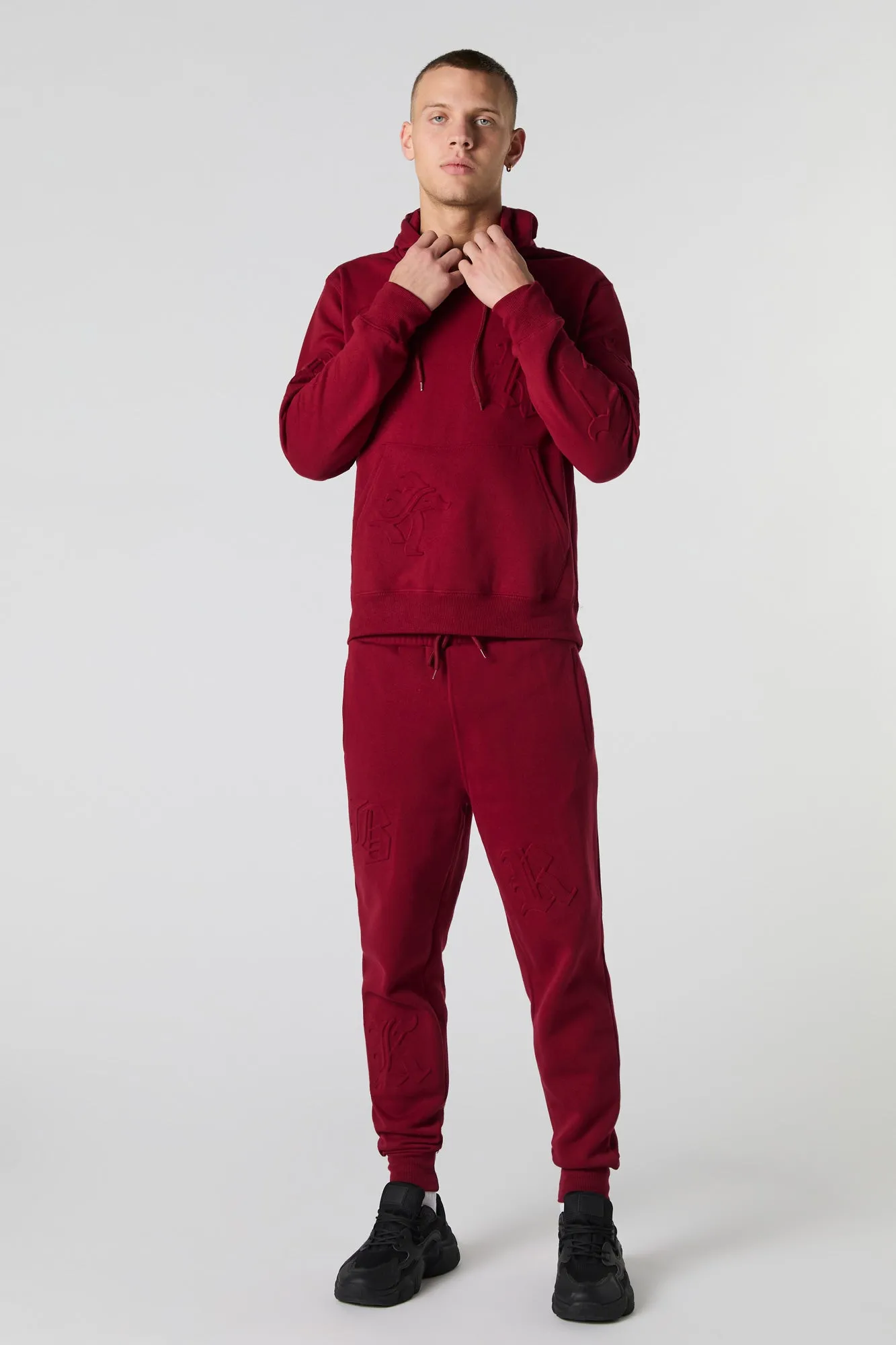 Letter Embossed Fleece Jogger sold by Urban Planet product image thumbnail 2