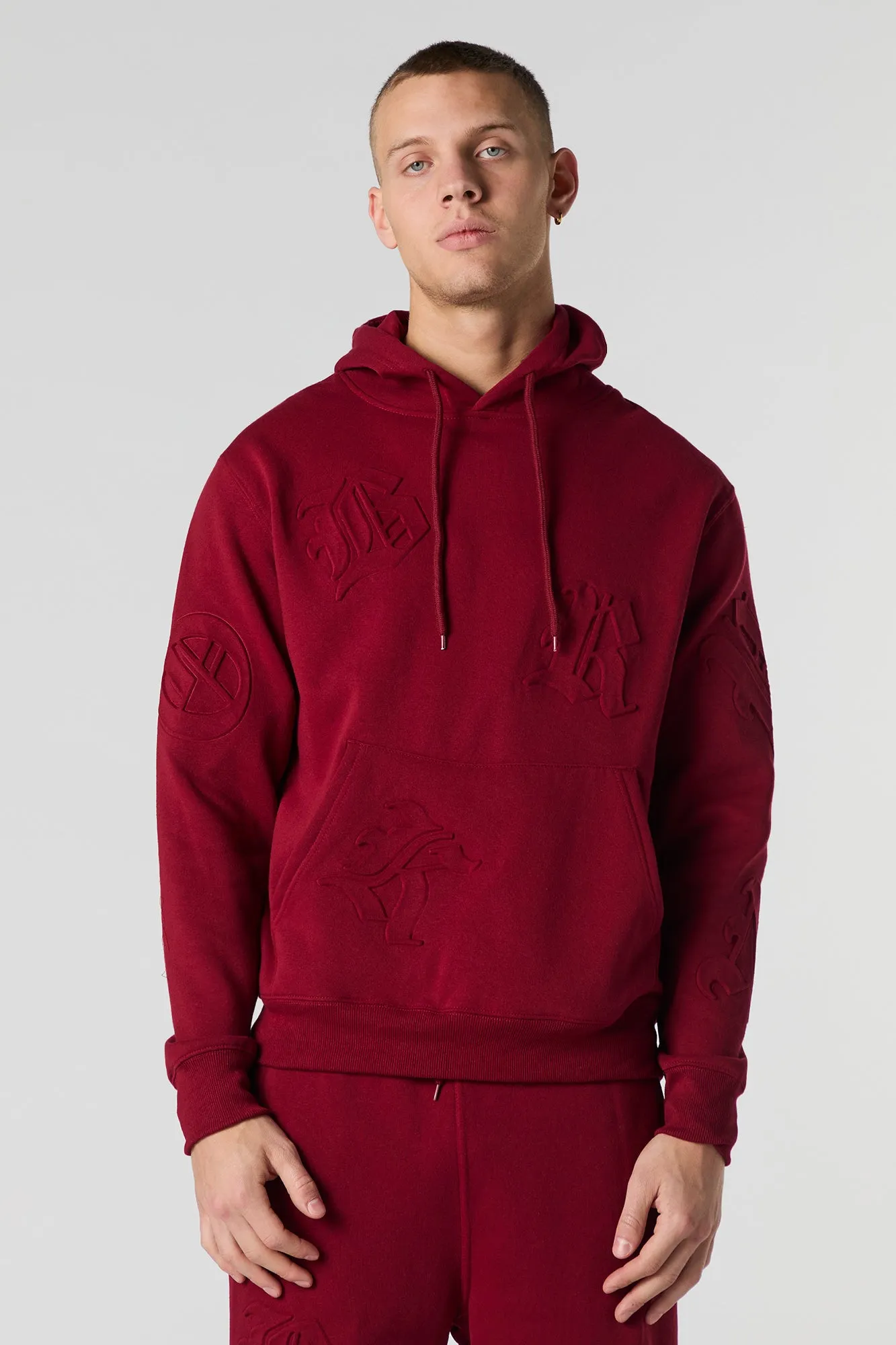 Letter Embossed Fleece Hoodie sold by Urban Planet