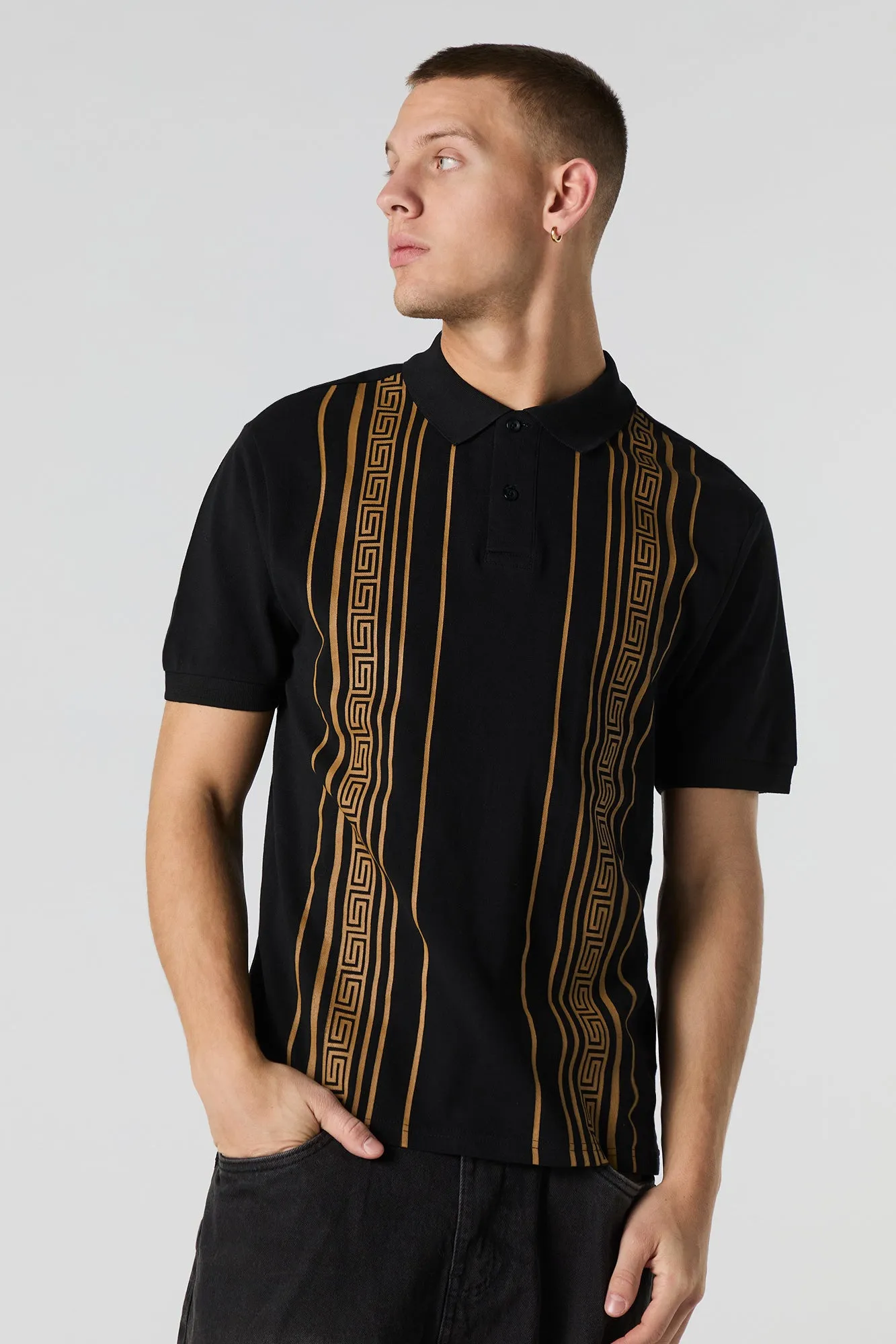 Polo rayé à motif géométrique sold by Urban Planet product image thumbnail 4