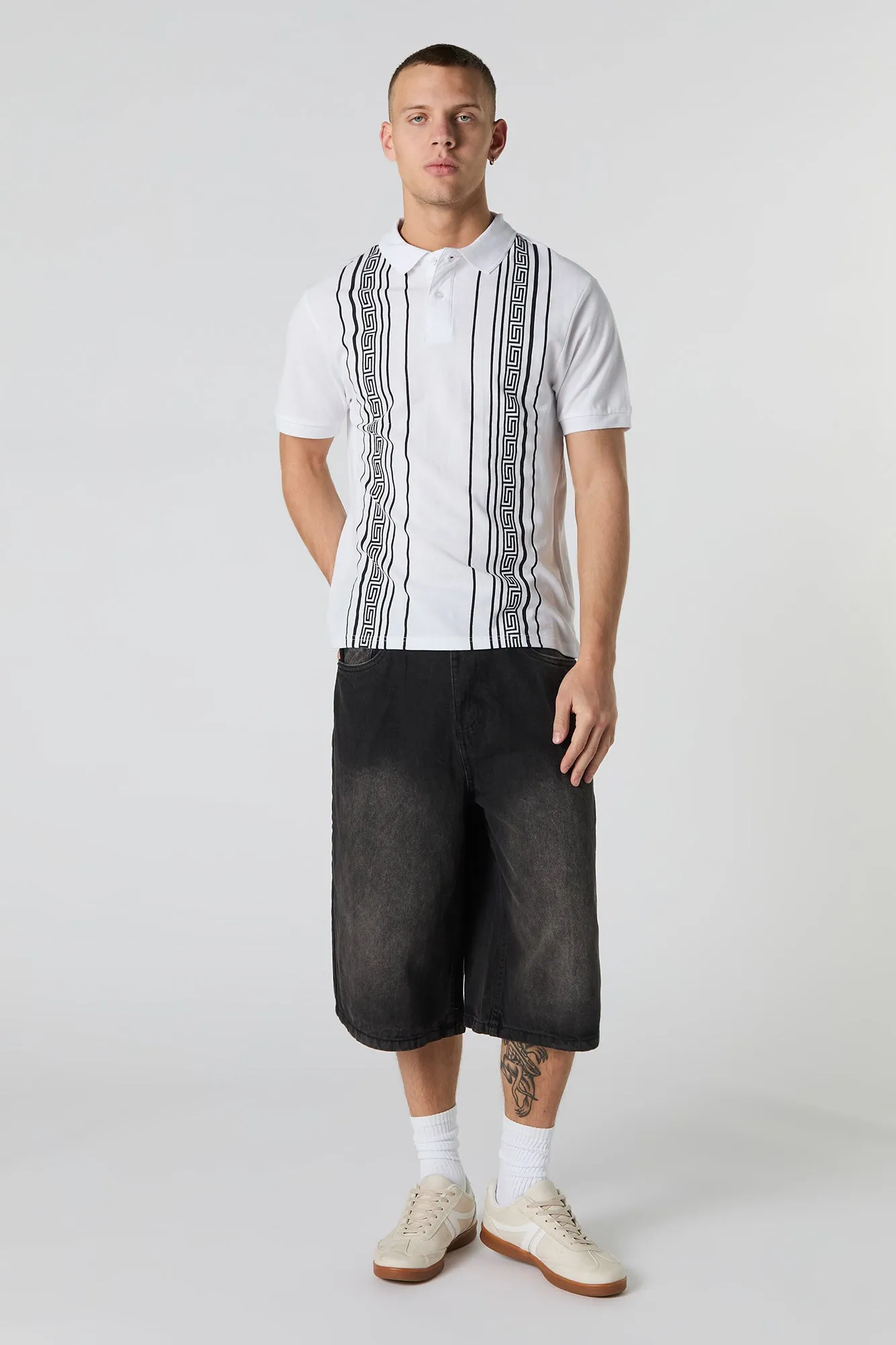 Polo rayé à motif géométrique sold by Urban Planet product image thumbnail 3