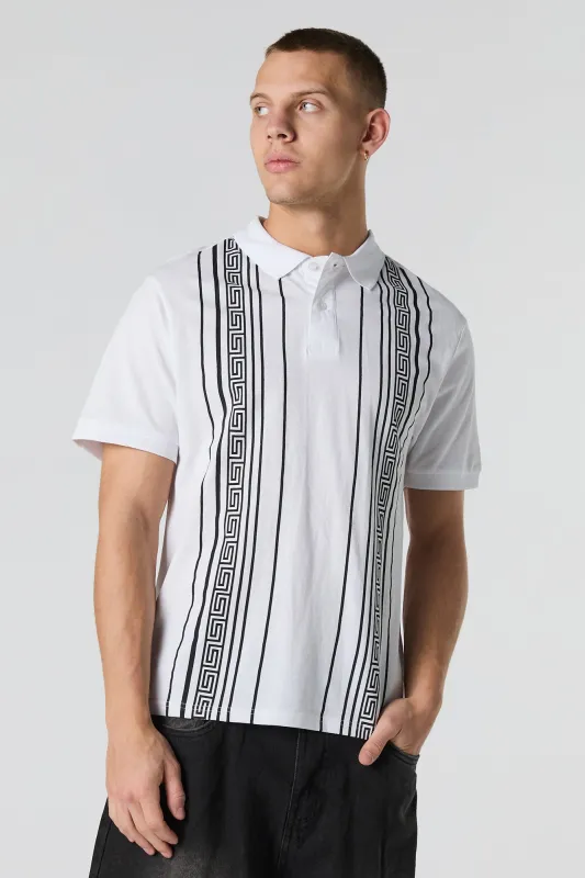 Polo rayé à motif géométrique sold by Urban Planet