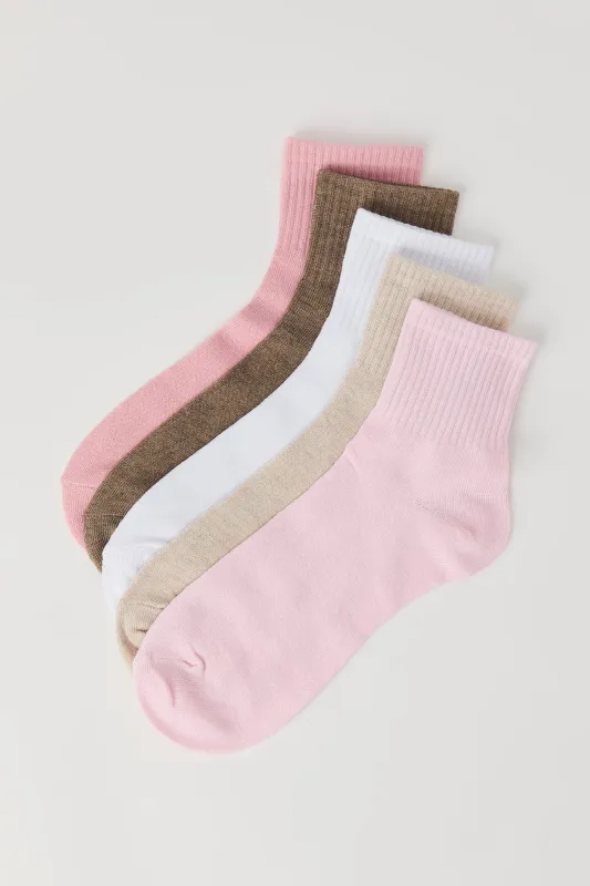 Chaussettes un quart unies (paquet de 5) sold by Urban Planet