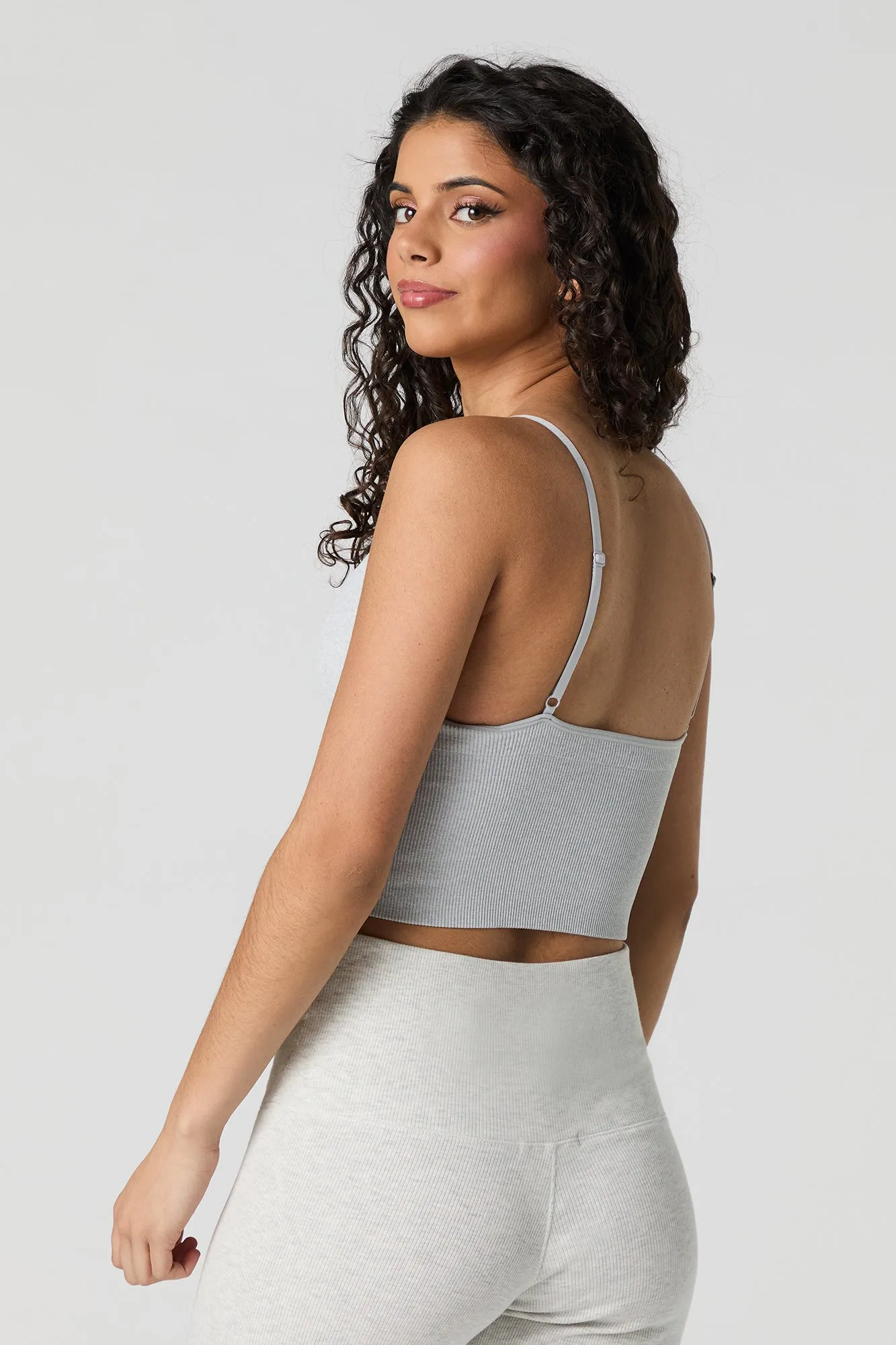 Camisole côtelée à encolure dégagée avec bonnets intégrés sold by Urban Planet product image thumbnail 2