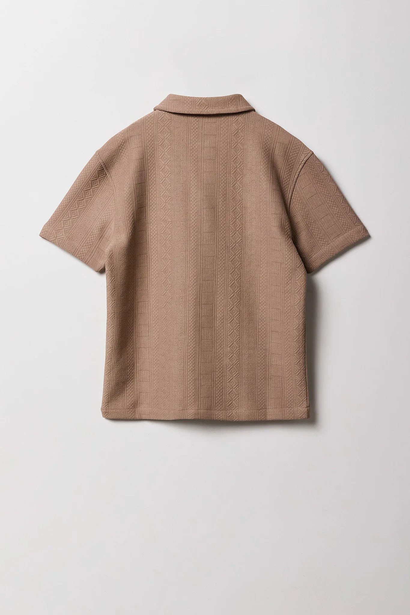 Boys Geo Textured Button-Up Boxy Top sold by Urban Planet product image thumbnail 4