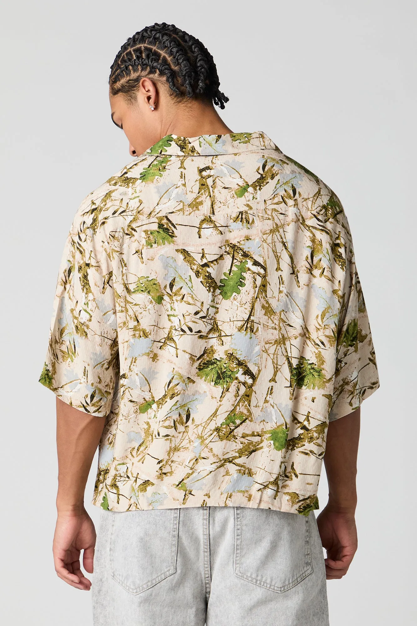 Woodland Print Boxy Button-Up Top sold by Urban Planet product image thumbnail 2
