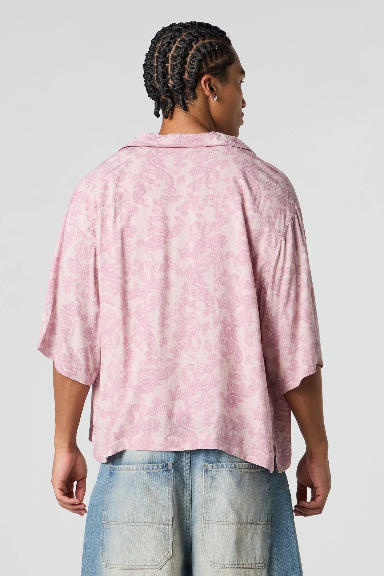 Haut boutonné carré à imprimé cachemire rose sold by Urban Planet product image thumbnail 2