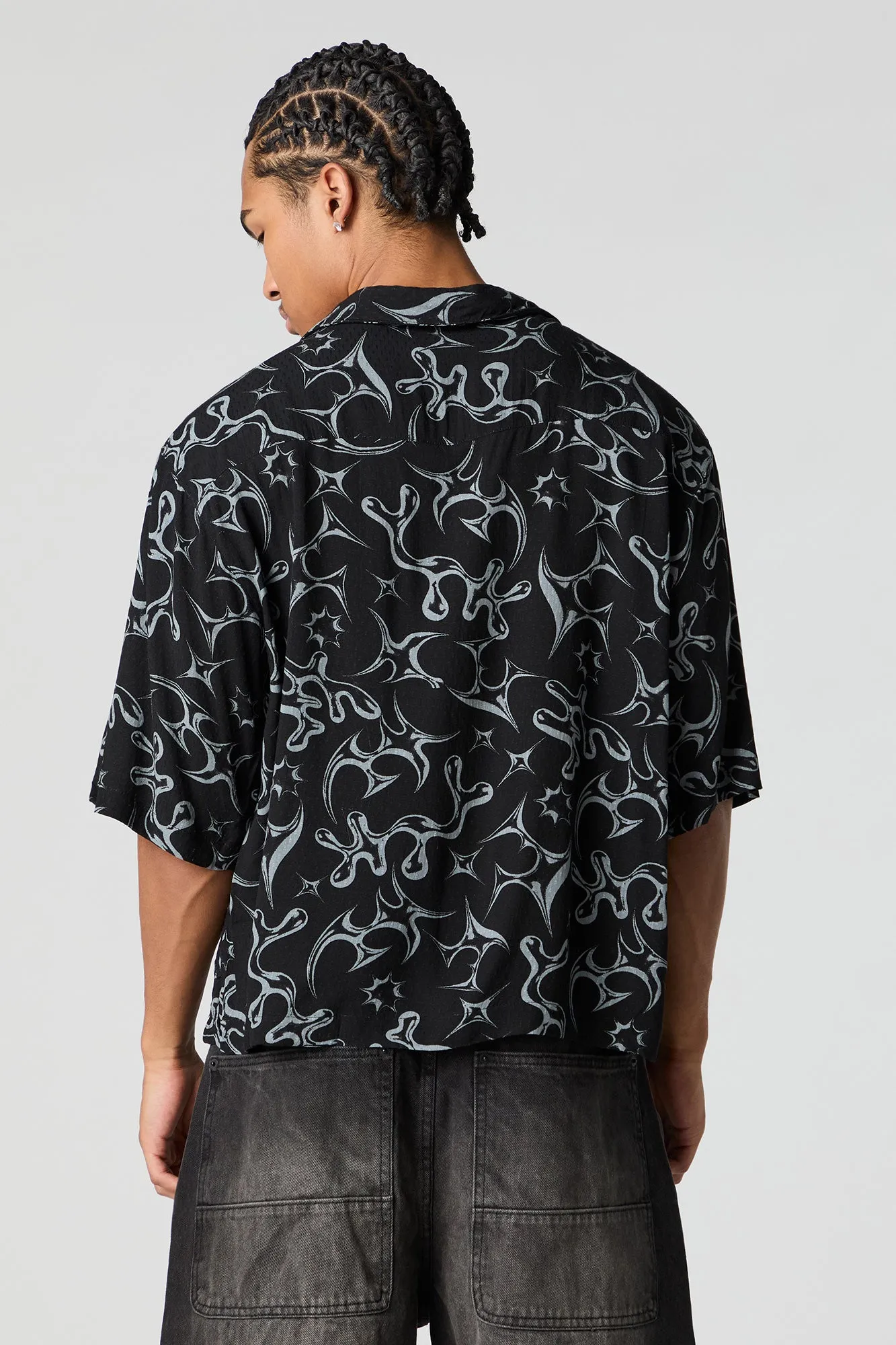 Abstract Print Boxy Button-Up Top sold by Urban Planet product image thumbnail 2