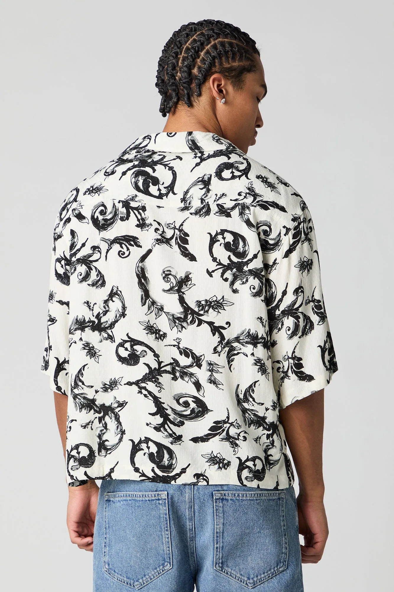 Floral Print Boxy Button-Up Top sold by Urban Planet product image thumbnail 2