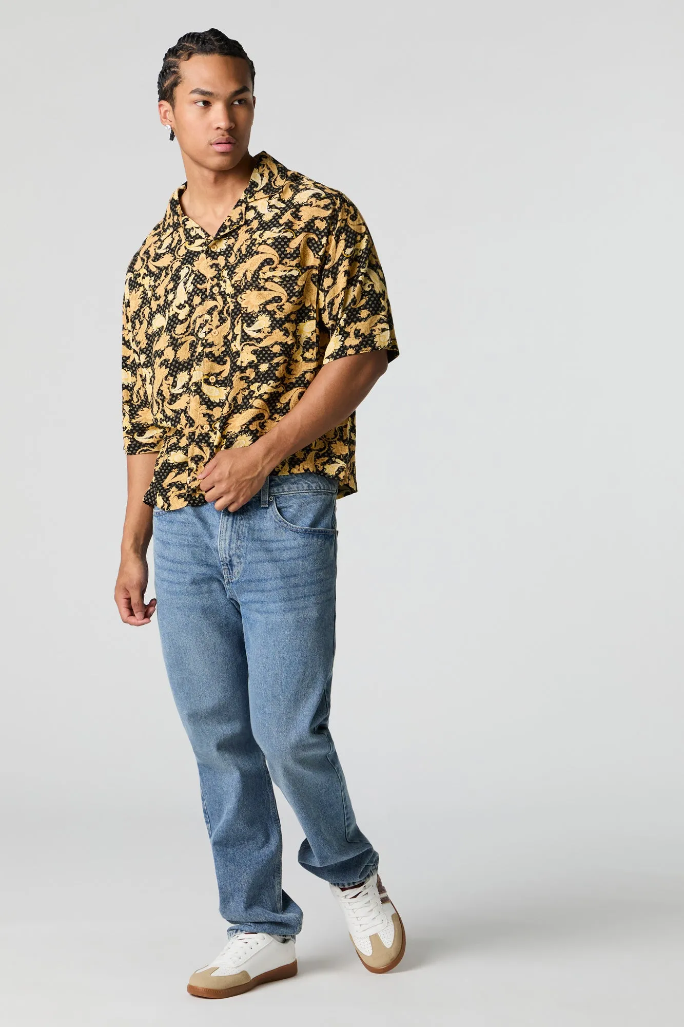 Paisley Print Boxy Button-Up Top sold by Urban Planet product image thumbnail 3