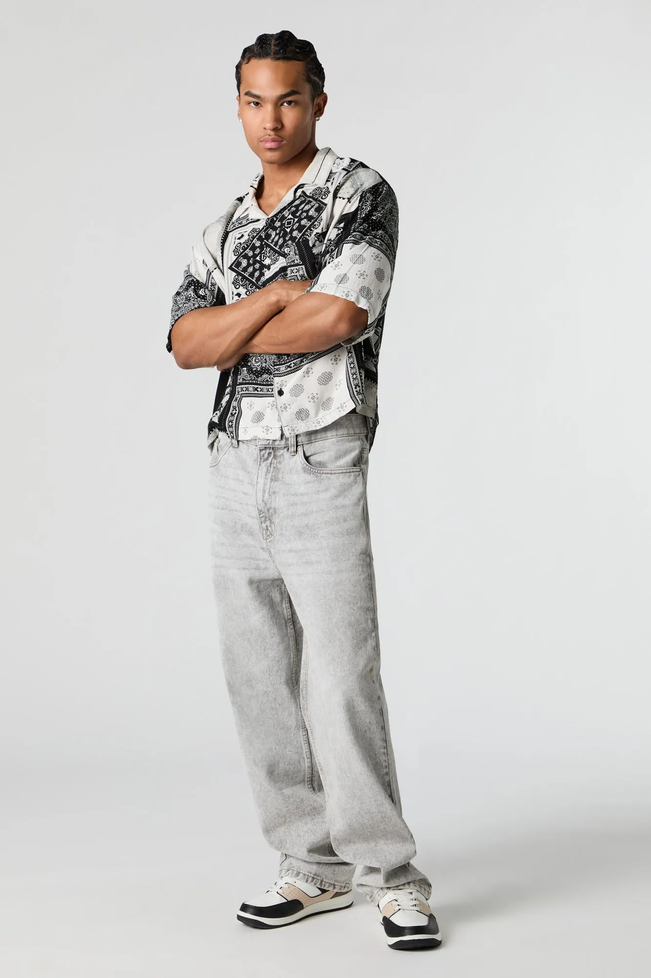 Paisley Print Boxy Button-Up Top sold by Urban Planet product image thumbnail 3