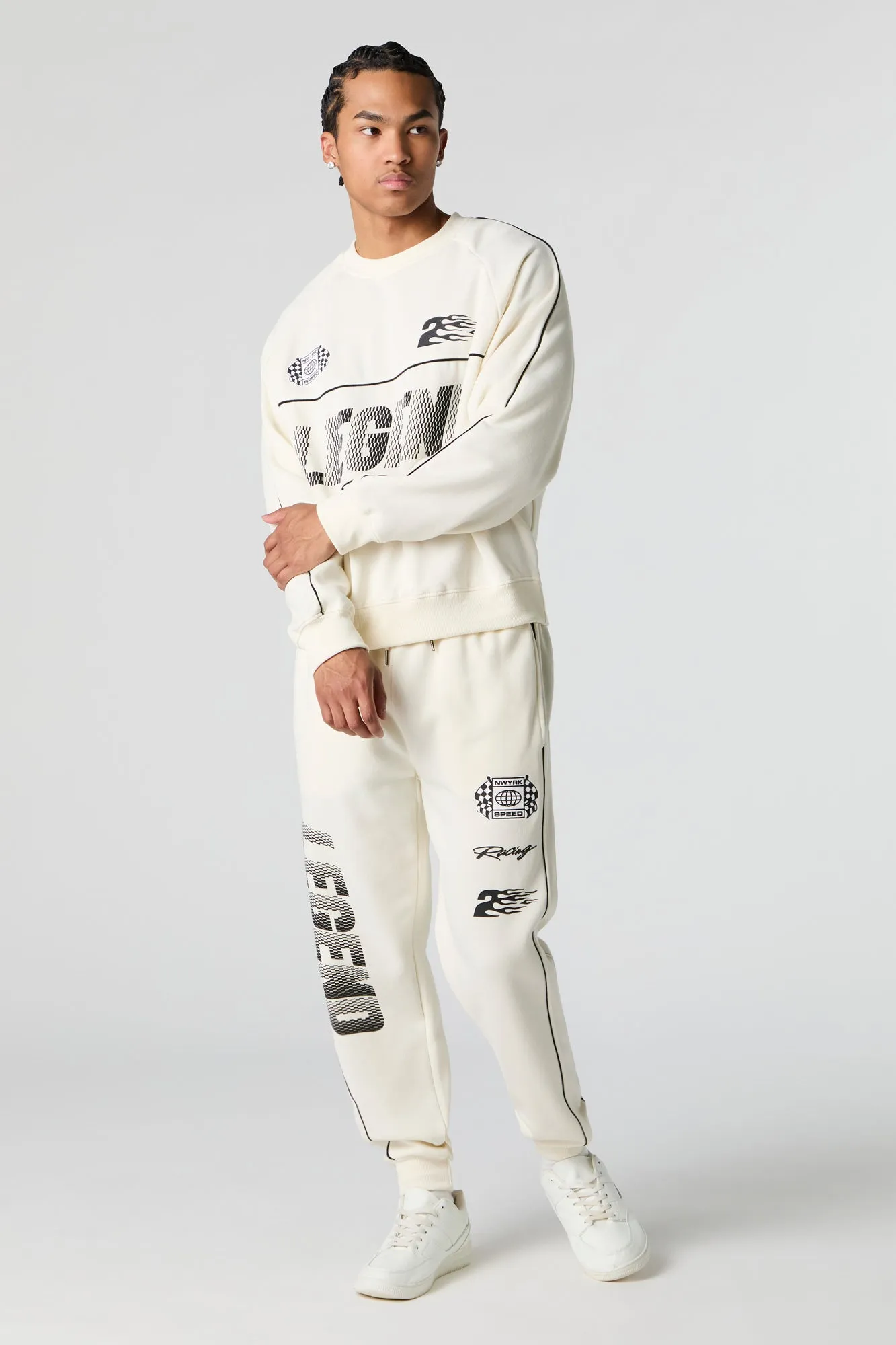 Jogger en molleton à imprimé Racing sold by Urban Planet product image thumbnail 2