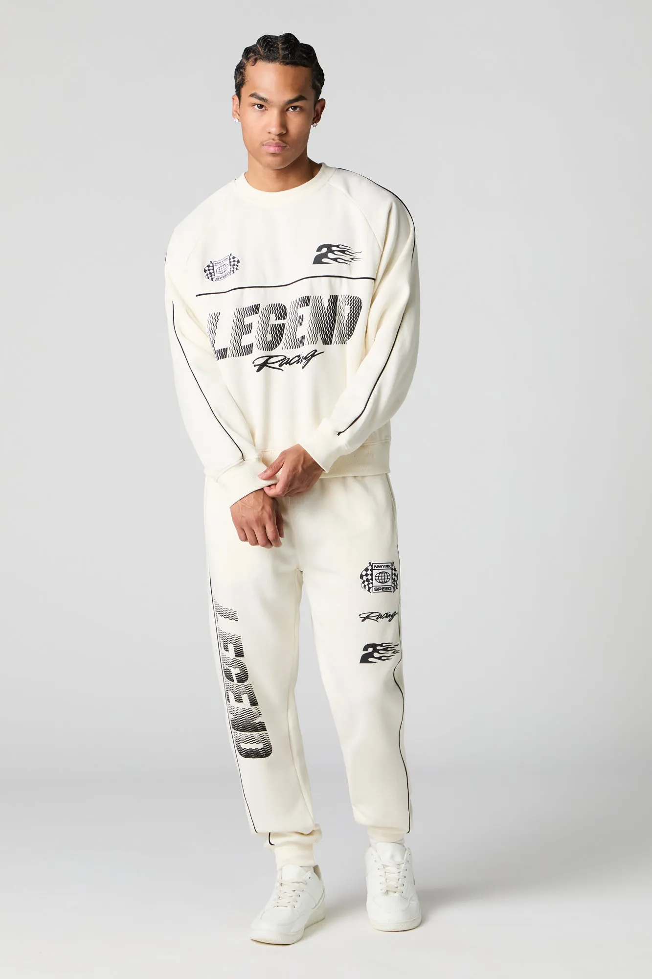 Racing Graphic Fleece Sweatshirt sold by Urban Planet product image thumbnail 3