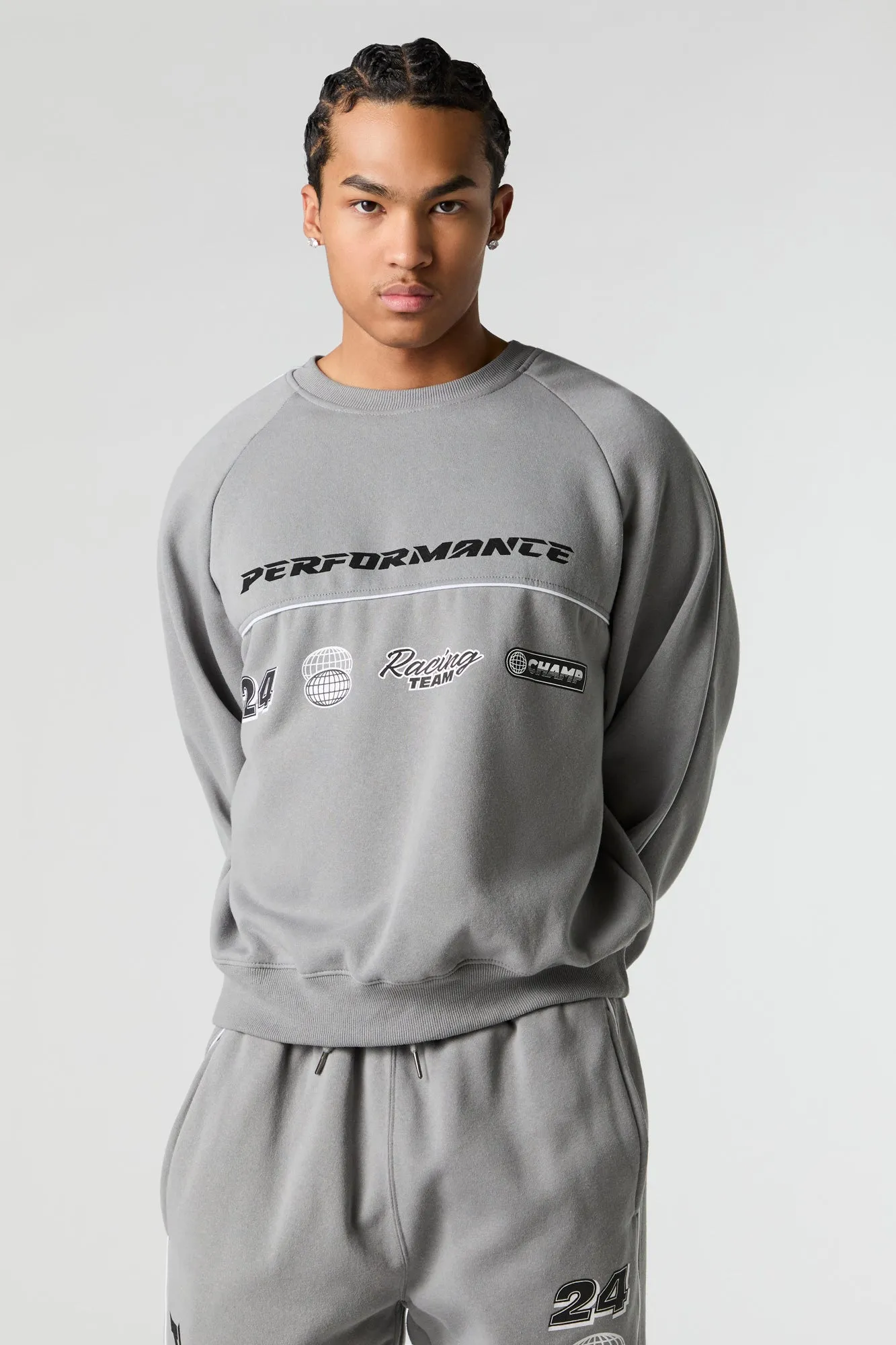 Racing Graphic Fleece Sweatshirt sold by Urban Planet product image thumbnail 4
