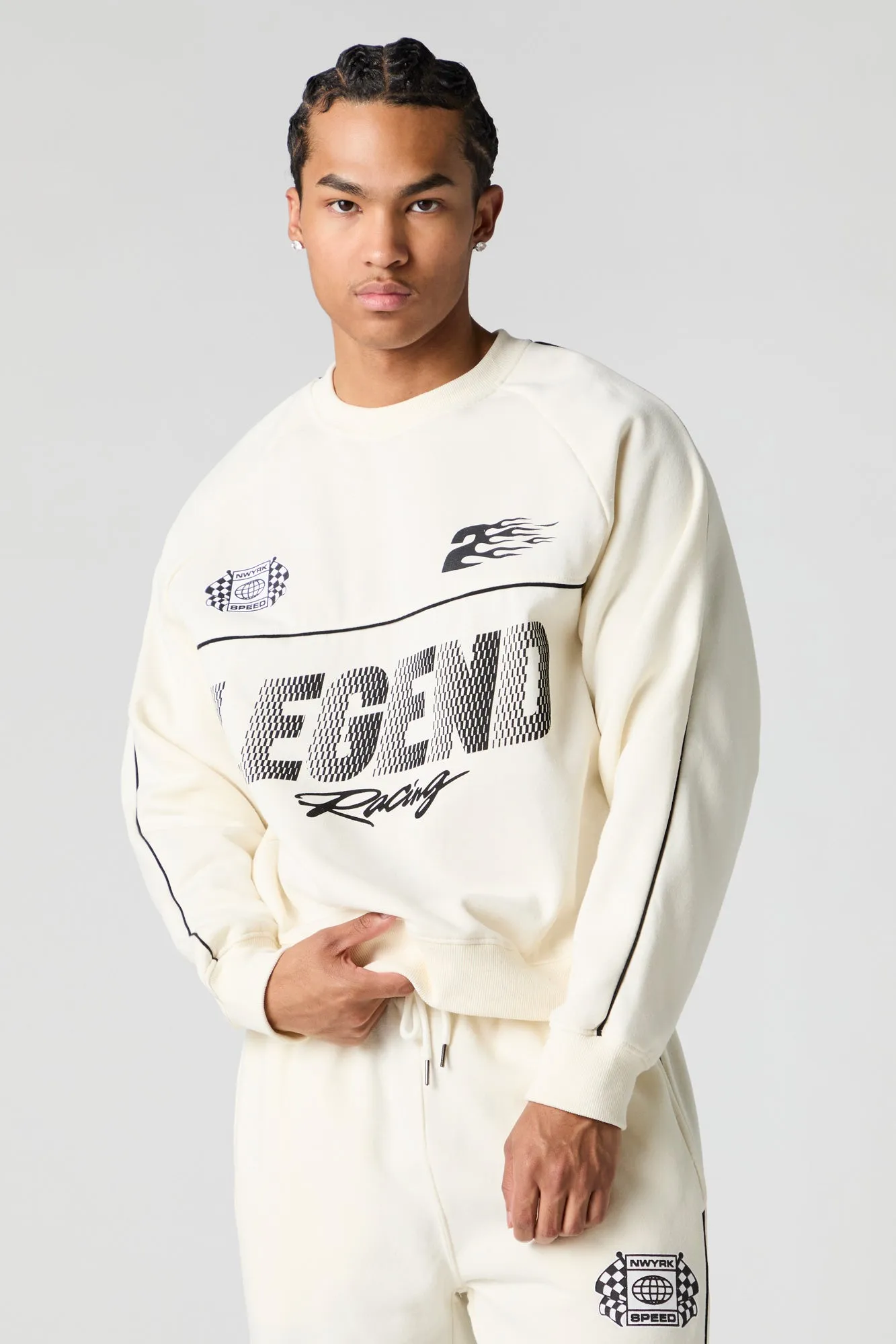Racing Graphic Fleece Sweatshirt sold by Urban Planet