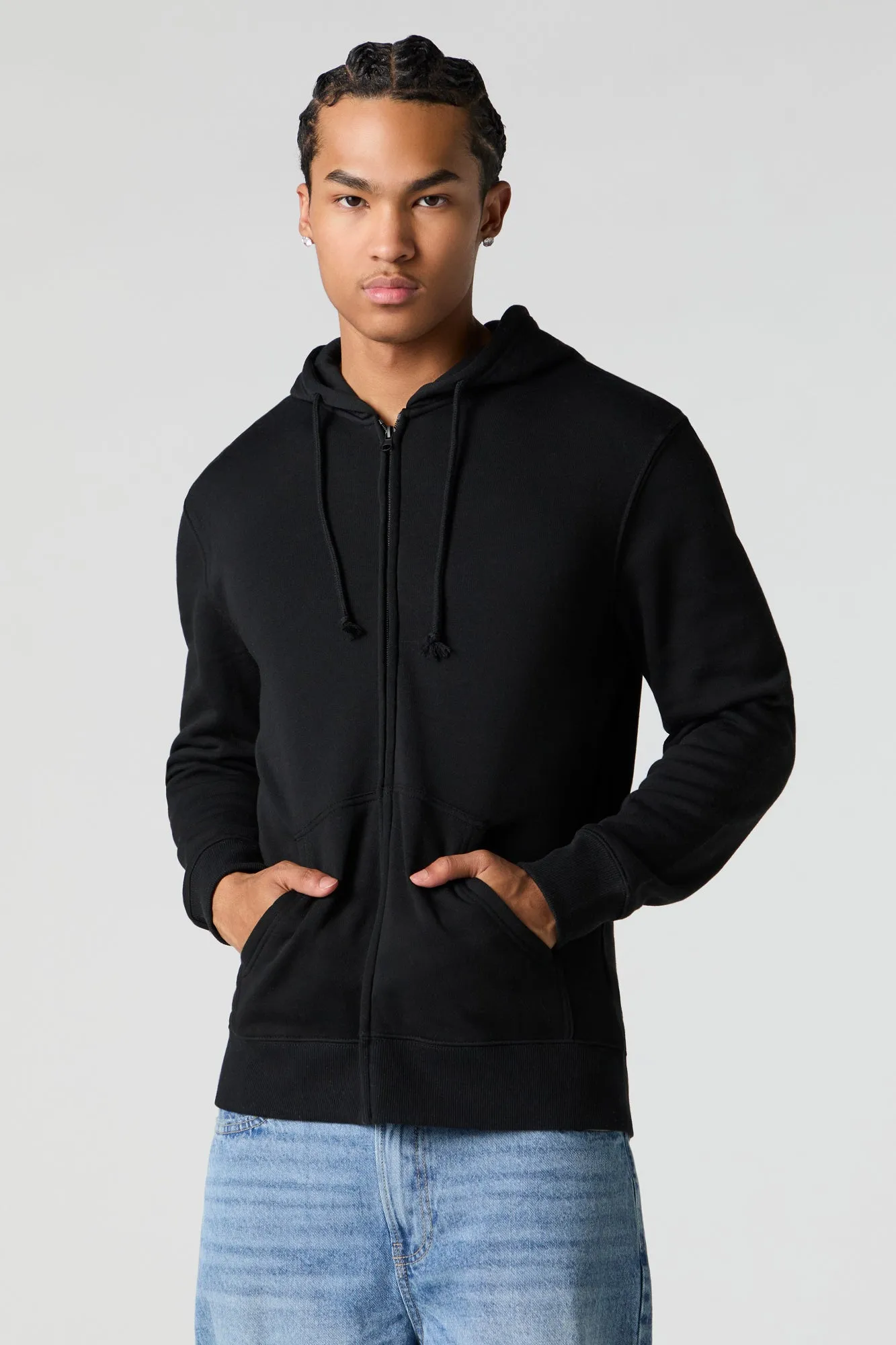 Classic Fleece Zip-Up Hoodie sold by Urban Planet product image thumbnail 4