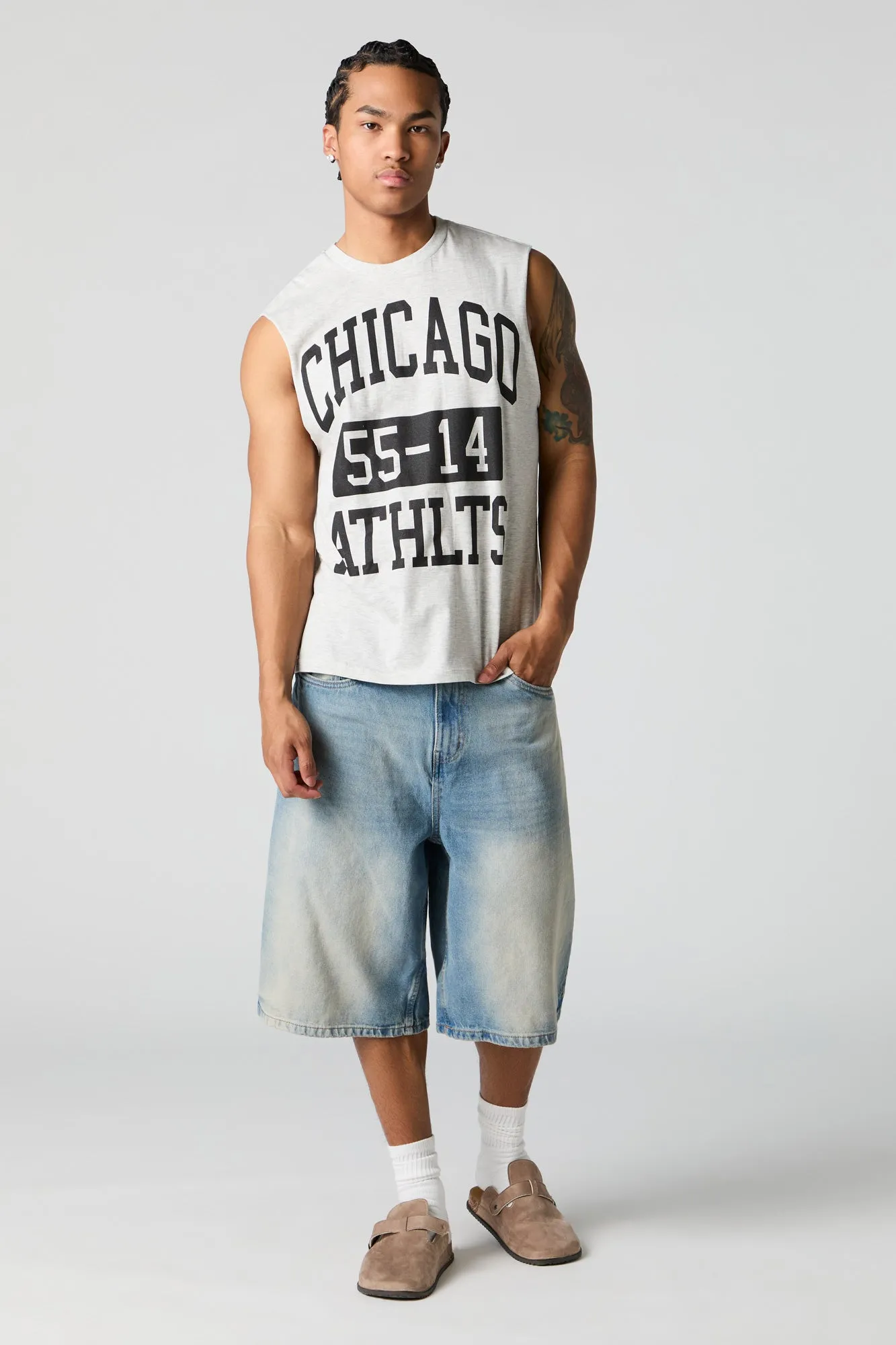 Chicago Athletics Graphic Muscle Shirt sold by Urban Planet product image thumbnail 3