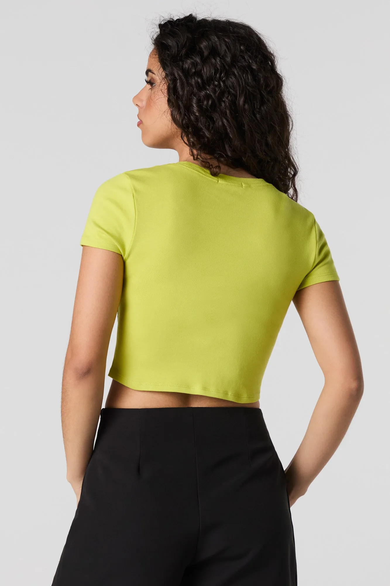 Short Sleeve Garter Top sold by Urban Planet product image thumbnail 5