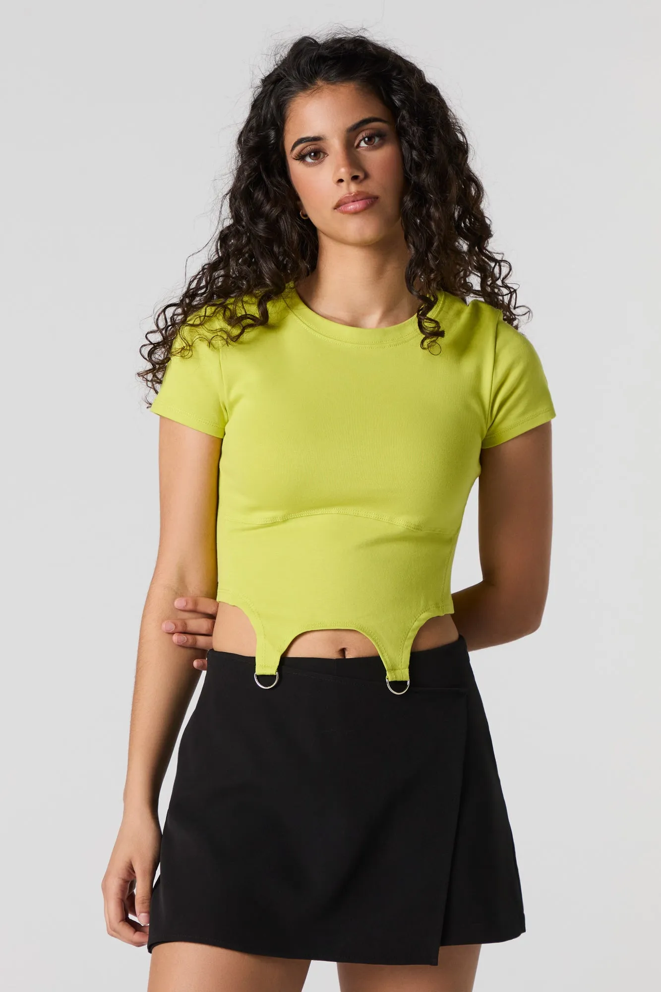 Haut à manche courte et ourlet en point mousse sold by Urban Planet product image thumbnail 4