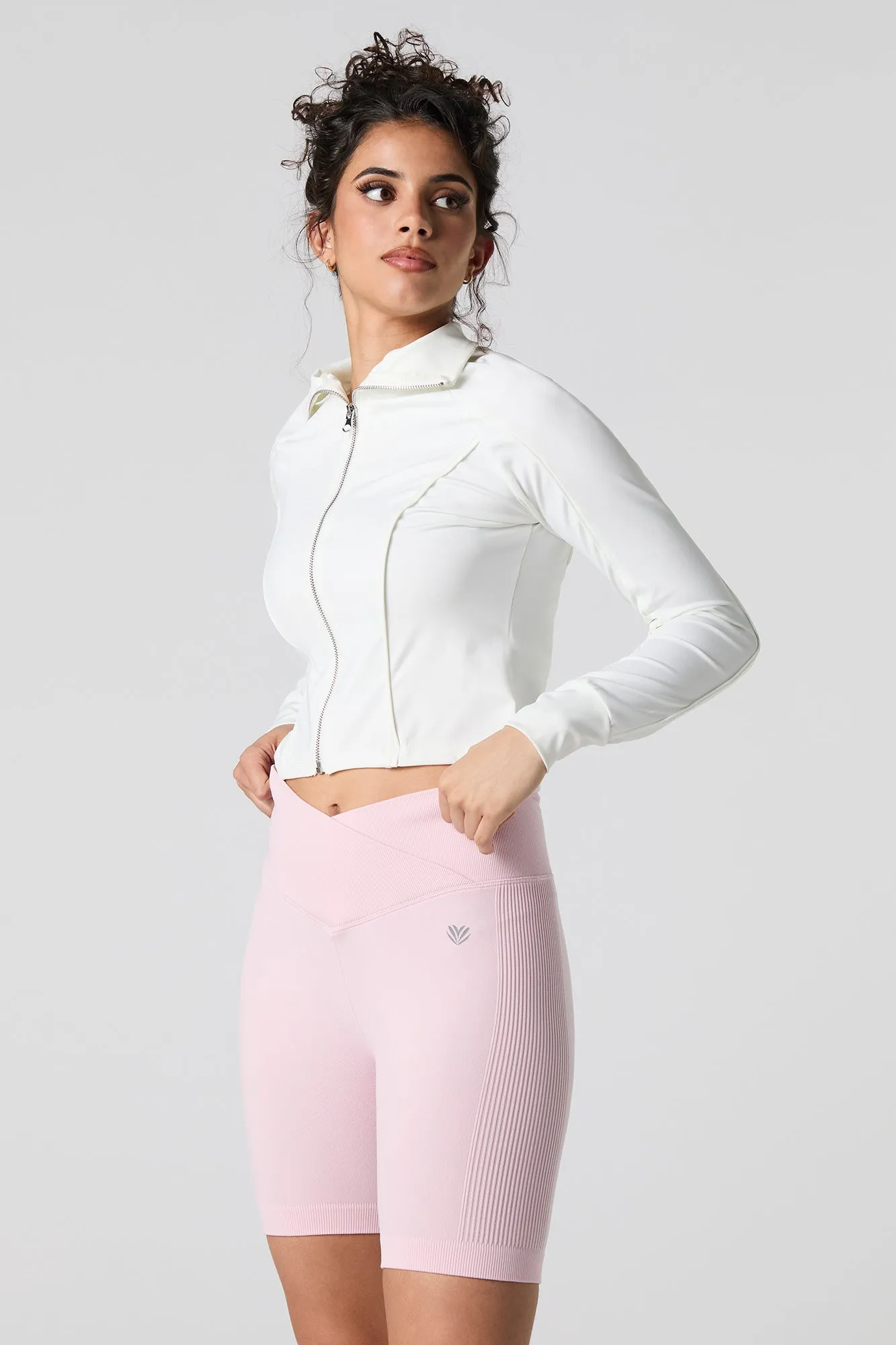 Seamless Foldover Waist Biker Short sold by Urban Planet