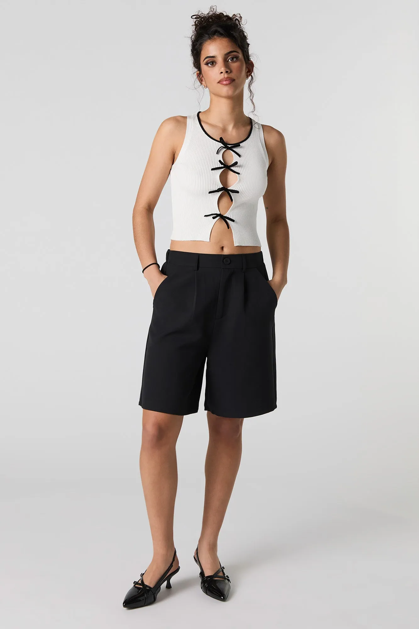 Camisole en tricot côtelé avec découpe et boucle sold by Urban Planet product image thumbnail 3