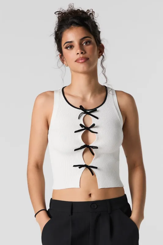 Camisole en tricot côtelé avec découpe et boucle sold by Urban Planet