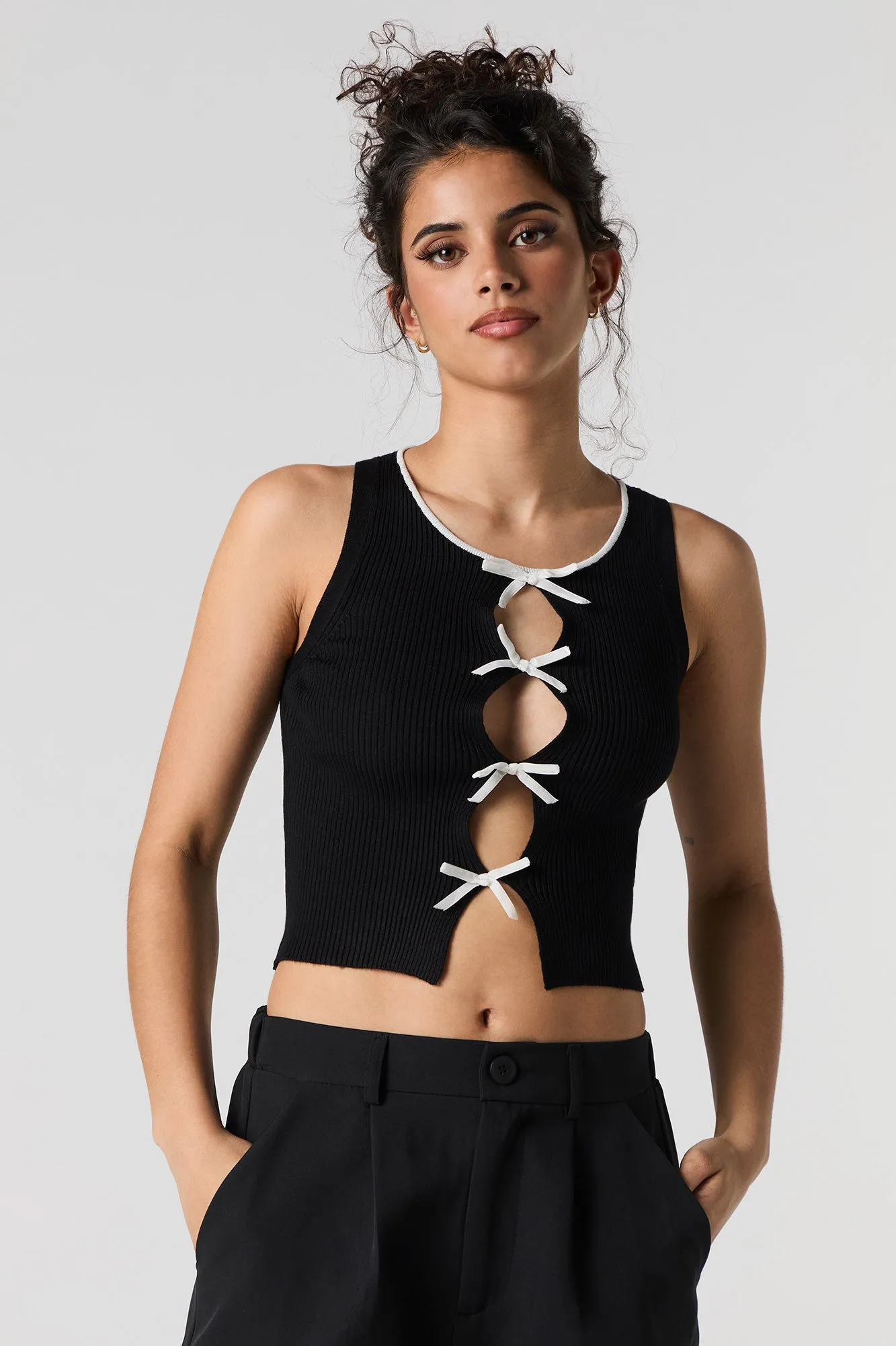Camisole en tricot côtelé avec découpe et boucle sold by Urban Planet product image thumbnail 4
