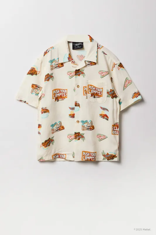 Hot Wheels™ Boys Printed Button-Up Relaxed Top sold by Urban Planet