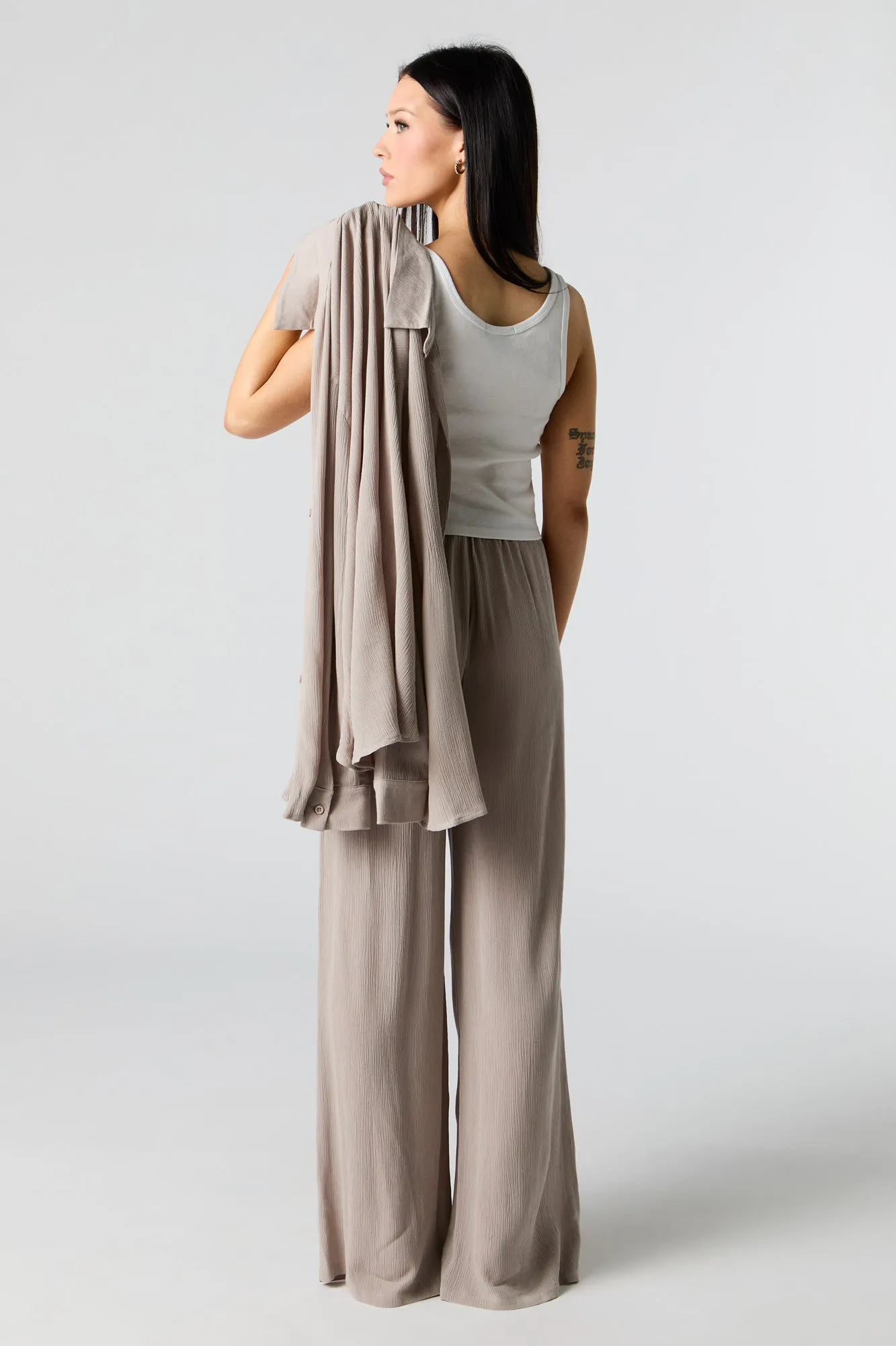 Crinkle Drawstring Wide Leg Pant sold by Urban Planet product image thumbnail 3