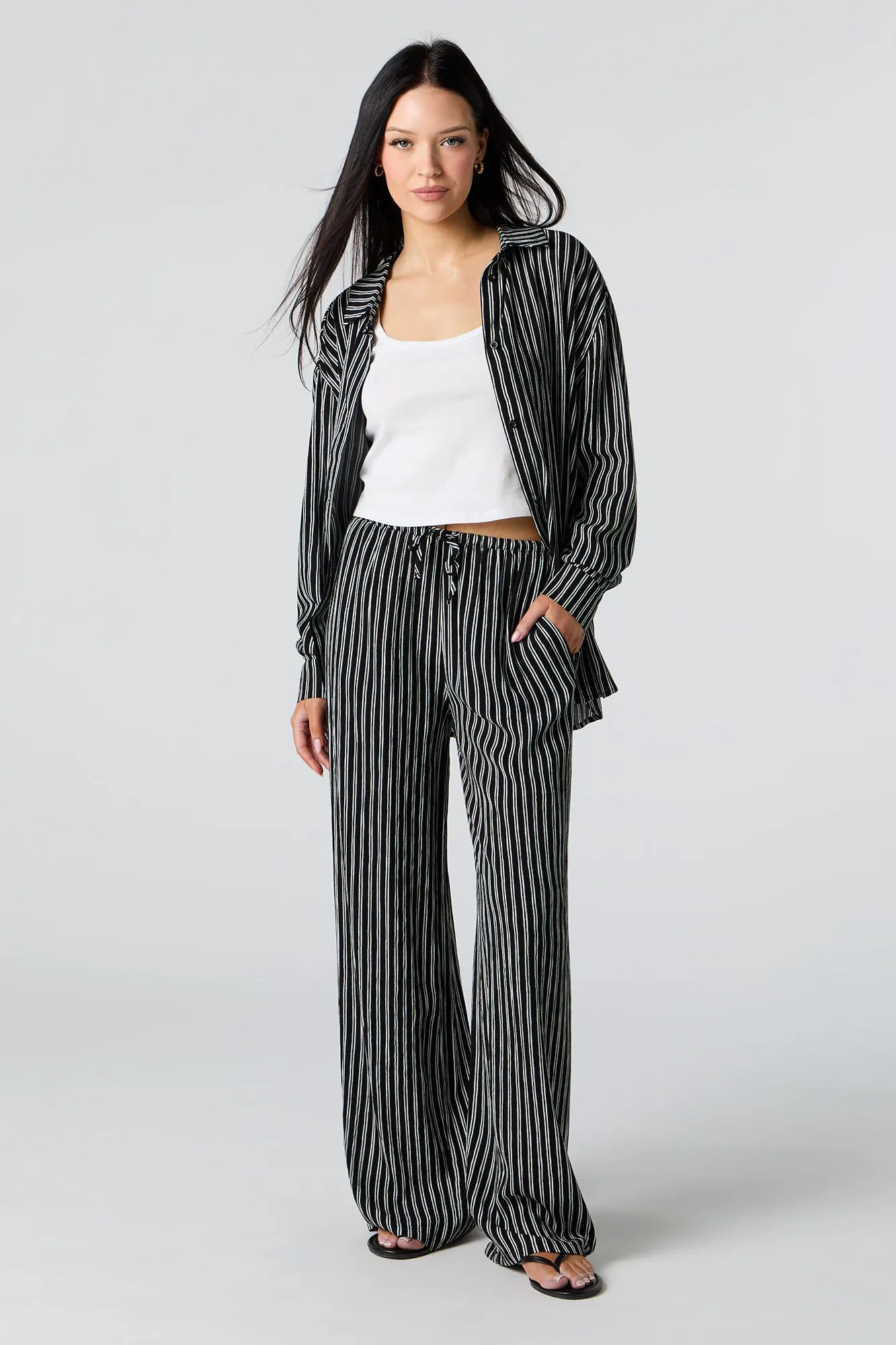 Crinkle Drawstring Wide Leg Pant sold by Urban Planet product image thumbnail 4