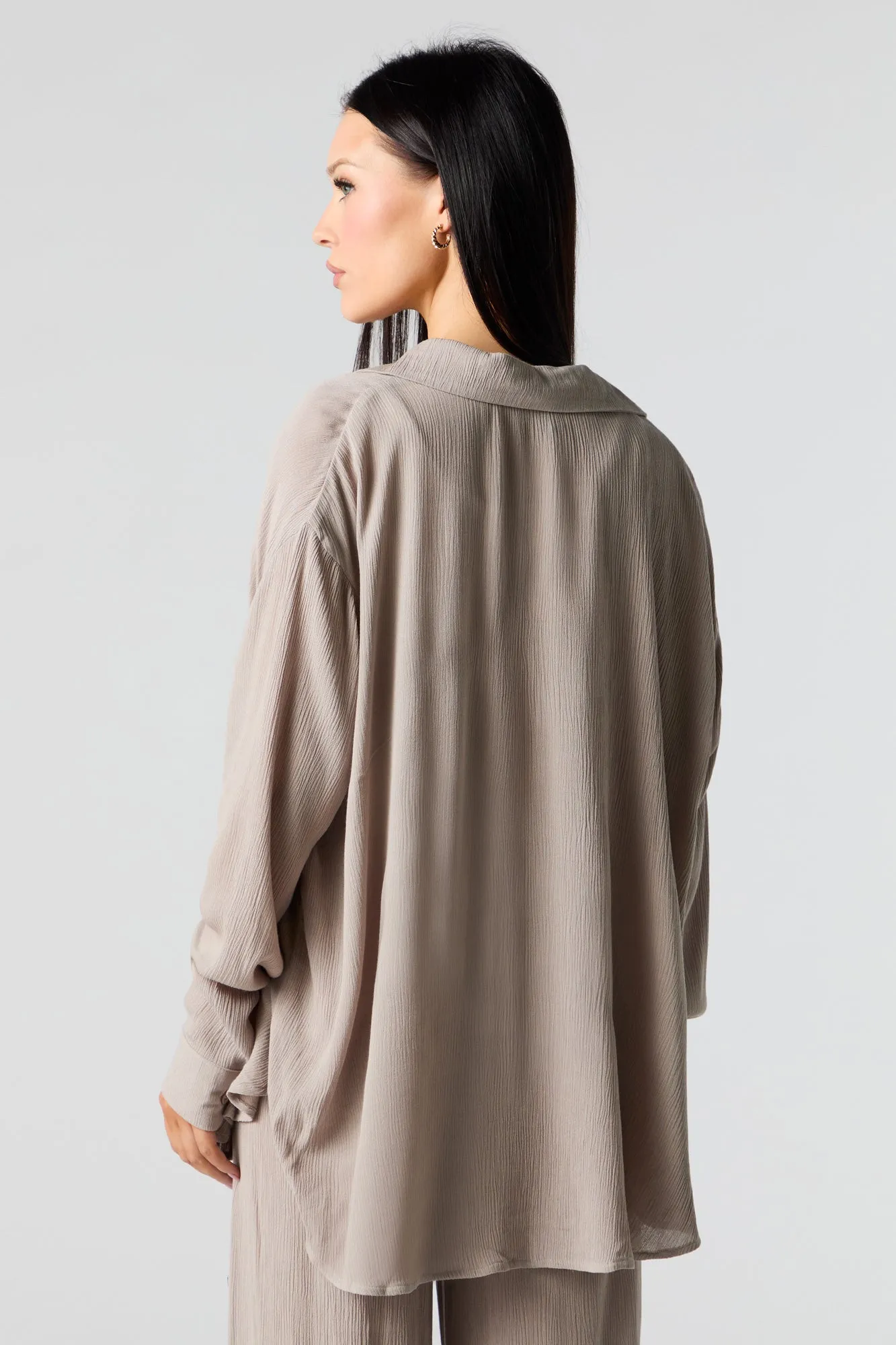 Haut boutonné surdimensionné froissé sold by Urban Planet product image thumbnail 2