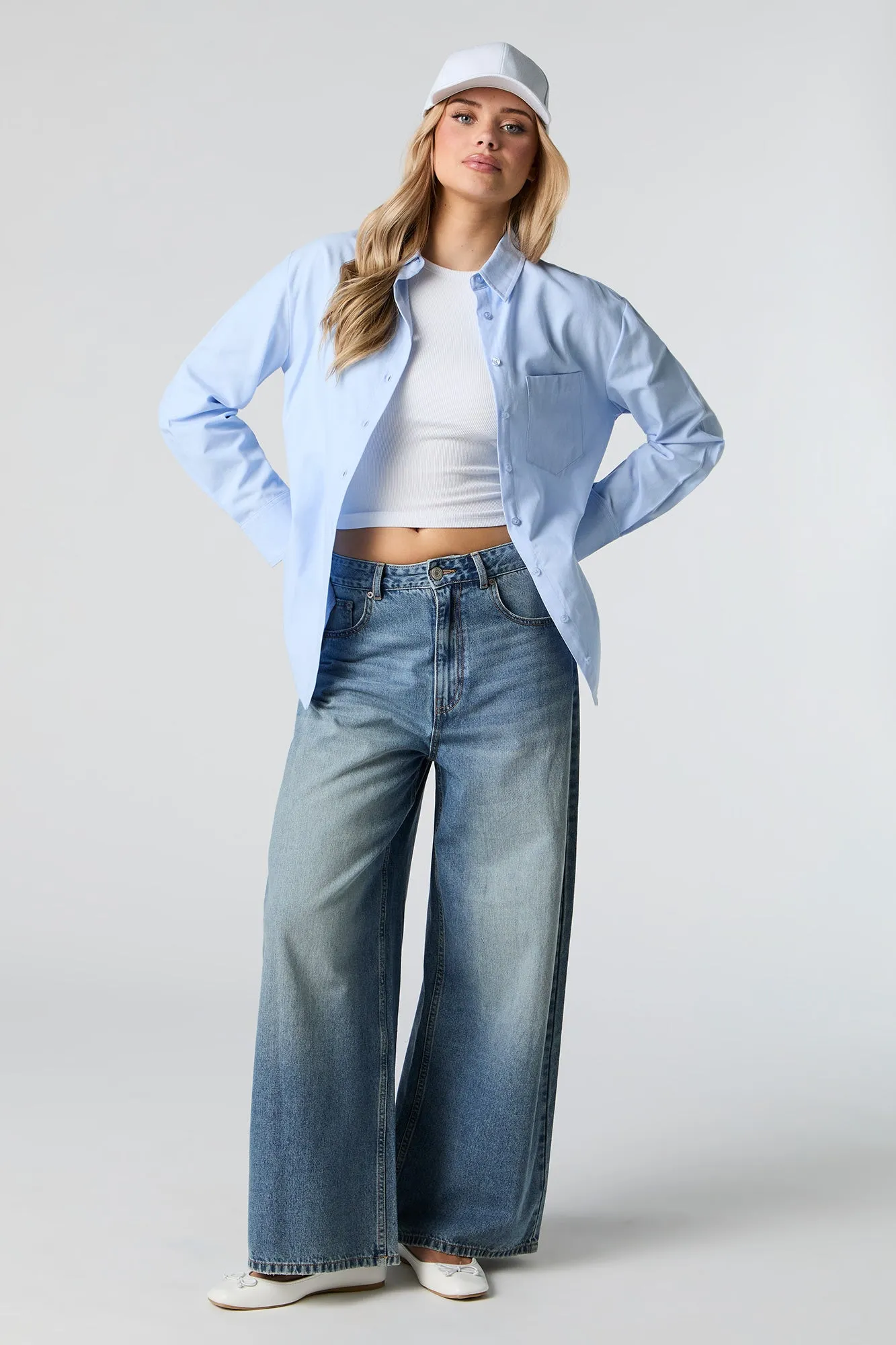 Oversized Long Sleeve Button-Up Top sold by Urban Planet product image thumbnail 3