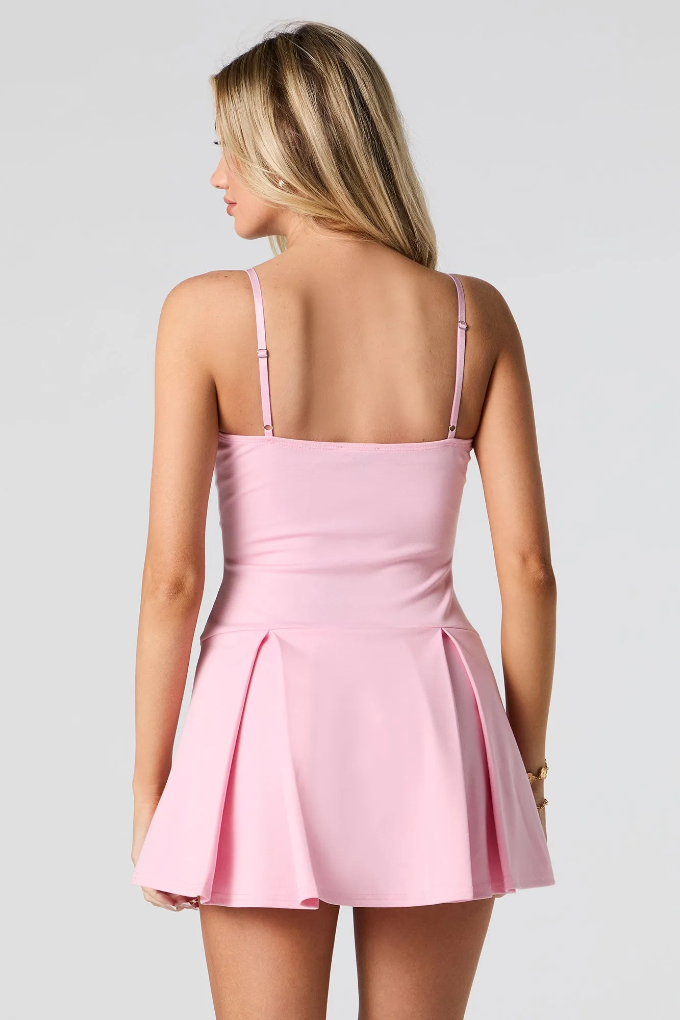 Tie Front Lace Trim Pleated Romper sold by Urban Planet product image thumbnail 2