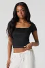 Contour Square Neck Short Sleeve Top sold by Urban Planet