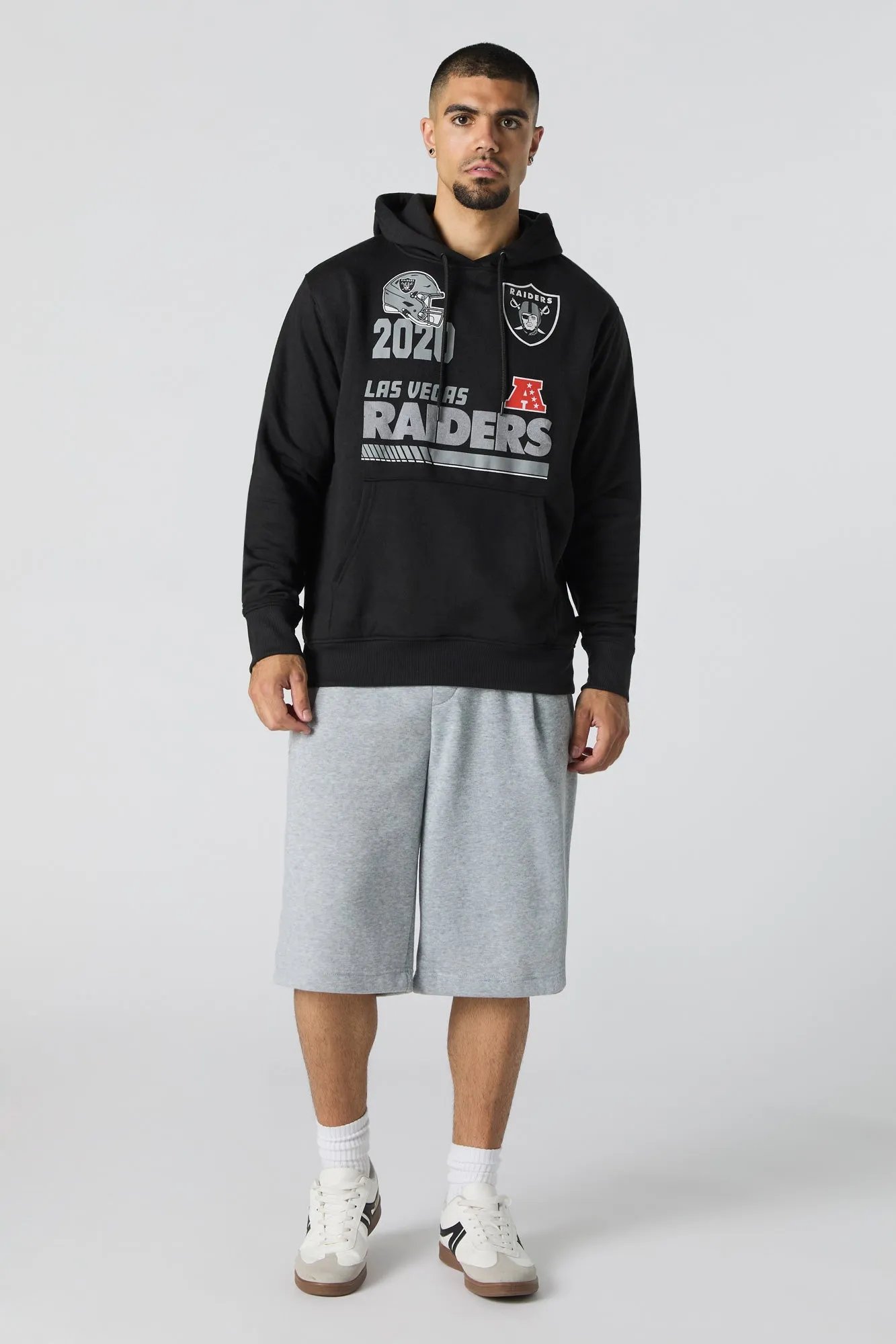 Las Vegas Raiders Flocked Print Fleece Hoodie sold by Urban Planet product image thumbnail 3