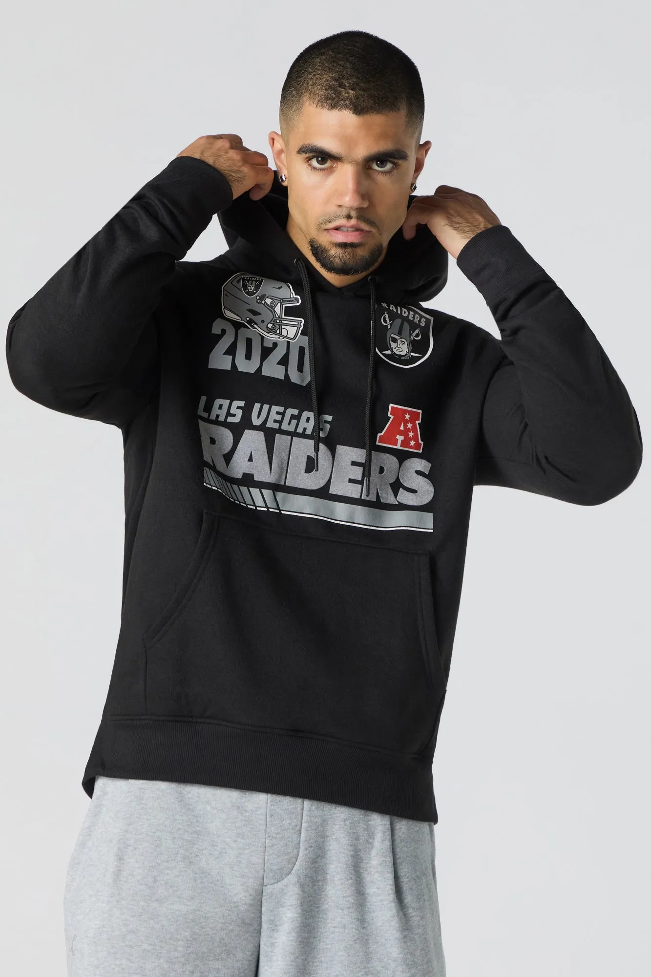 Las Vegas Raiders Flocked Print Fleece Hoodie sold by Urban Planet