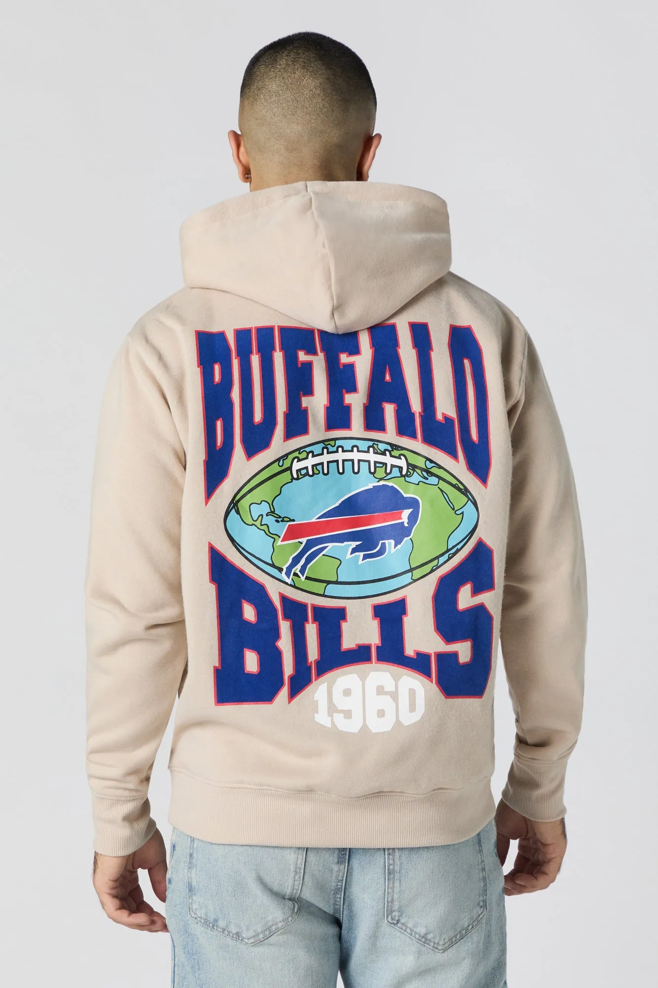 Buffalo Bills Flocked Print Fleece Hoodie sold by Urban Planet