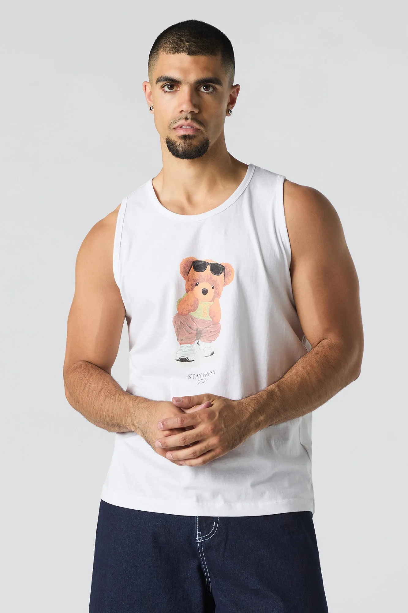 Stay Fresh Teddy Graphic Tank sold by Urban Planet
